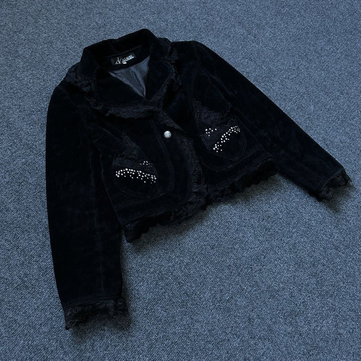 If Six Was Nine VTG Women’s Openwork Jacket Aimei Blazer Black Size M Y2K Size M / US 6-8 / IT 42-44 - 2 Thumbnail