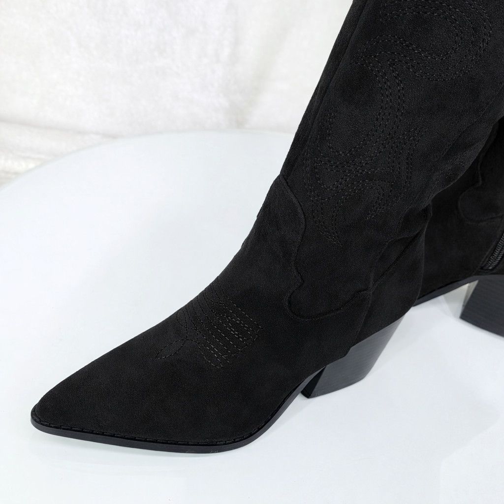 Other Primal 2 Country Western Sexy Black Faux Suede OTK Thigh Hig Size US 7.5 / IT 37.5 - 2 Thumbnail