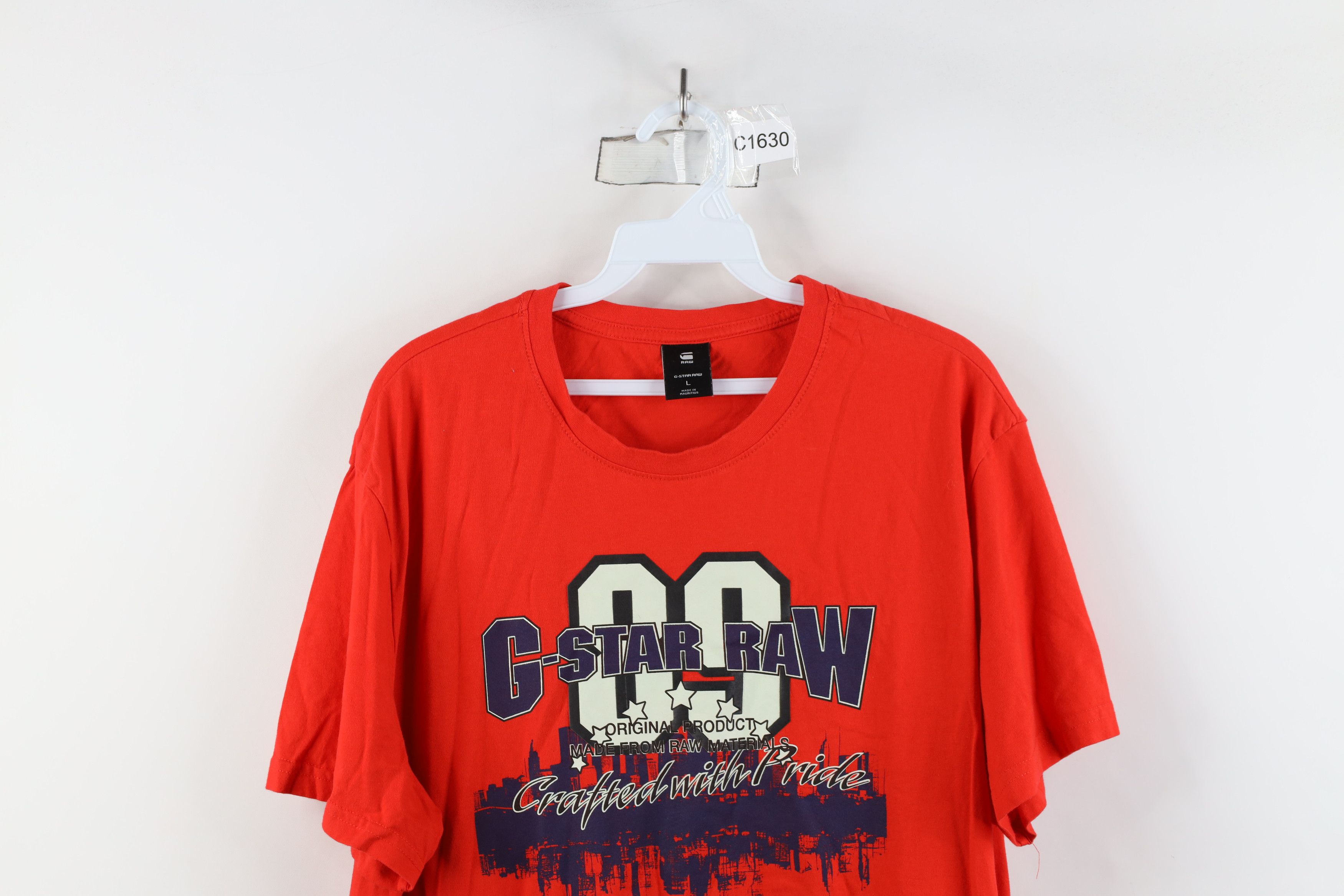 G-Star × Vintage G-Star Raw Denim Spell Out City Skyline Short Sleeve T-Shirt Size US L / EU 52-54 / 3 - 2 Thumbnail
