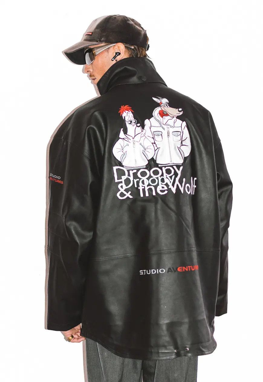 Japanese Brand × Vintage Collectible 90s vintage Droopy fux leather waterproof jacket Size US L / EU 52-54 / 3 - 1 Thumbnail