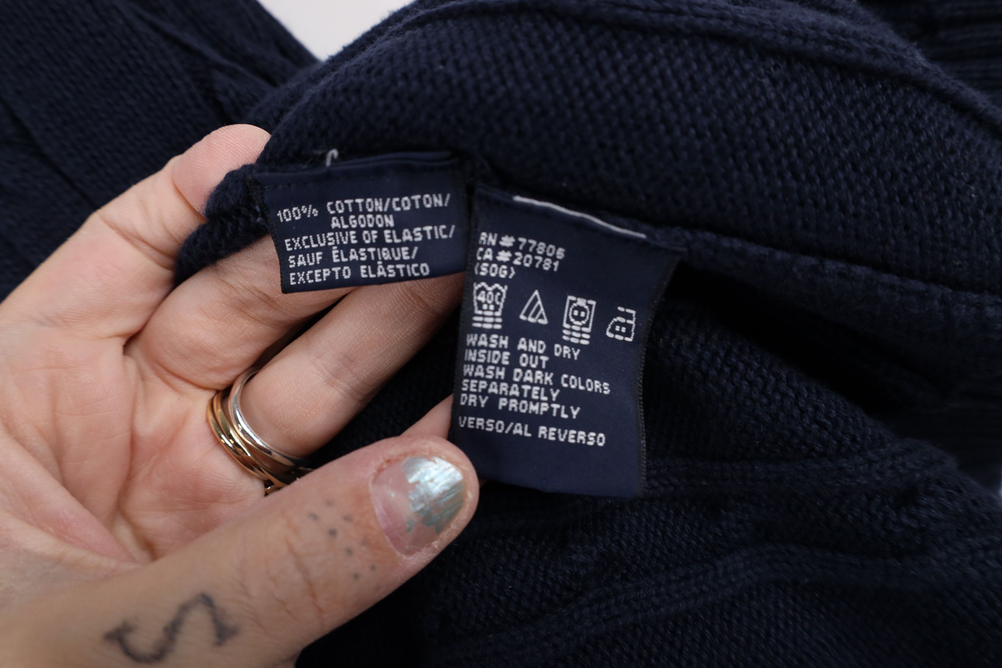 Tommy Hilfiger × Vintage Vintage 90s Tommy Hilfiger Cotton Cable Knit Sweater Blue Size US XXL / EU 58 / 5 - 6 Thumbnail