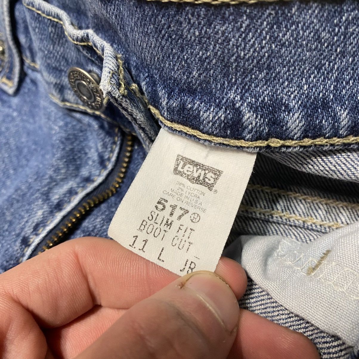 Levi's × Vintage Vintage Levi’s 517 Slim Boot Cut Blue Denim Jeans USA 90s Size US 29 - 3 Thumbnail