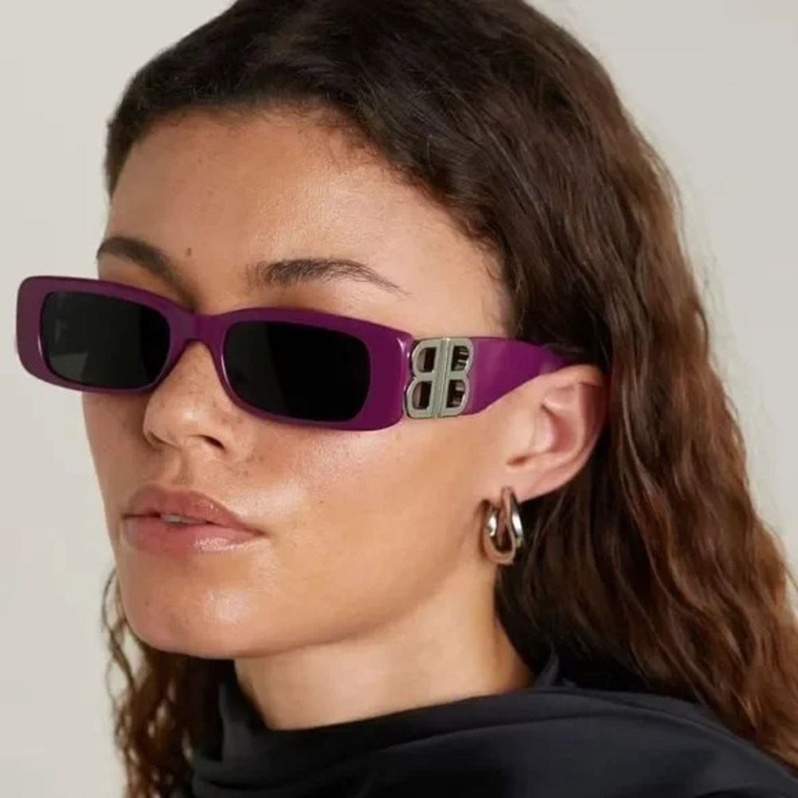 Balenciaga NEW BALENCIAGA BB0096 016 Fuchsia/Silver/Grey Sunglasses Size ONE SIZE - 1 Thumbnail