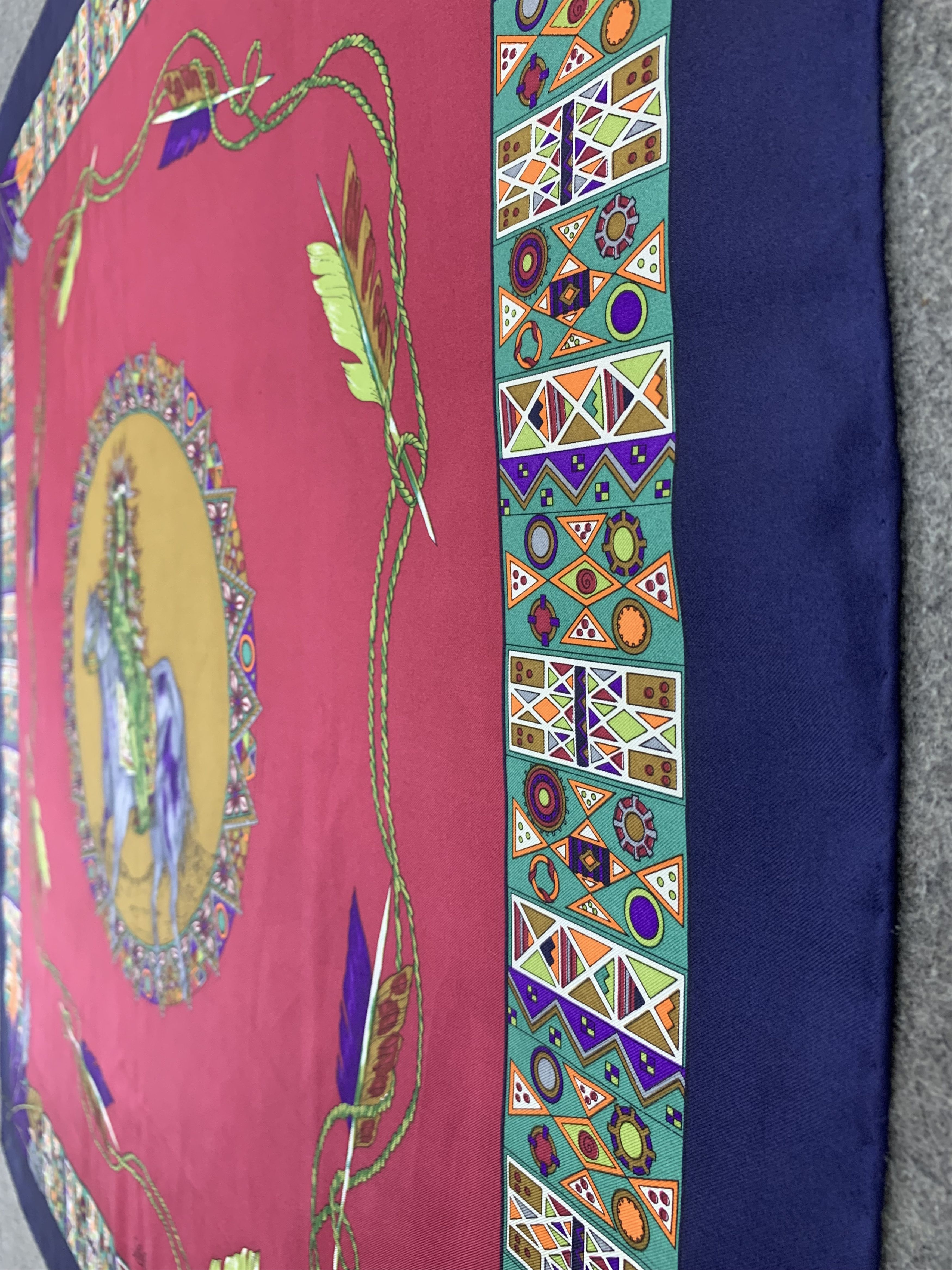 Vintage Lui Chantant silk scarf square foulards A5553 Size ONE SIZE - 6 Thumbnail