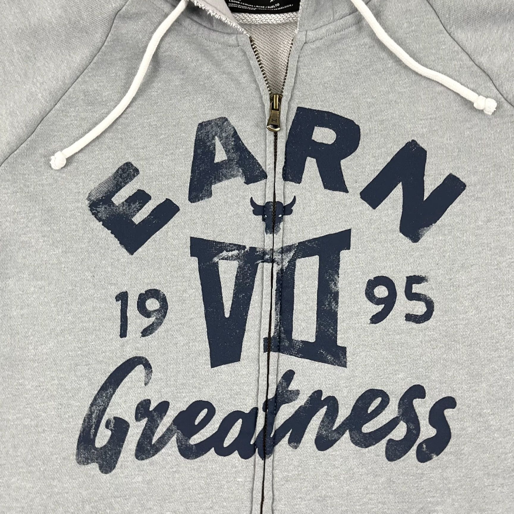 Under Armour Under Armour Project Rock Hoodie Adult XL Gray Blue Workout Gym Full Zip Hooded Pockets Mens Size US XL / EU 56 / 4 - 2 Thumbnail