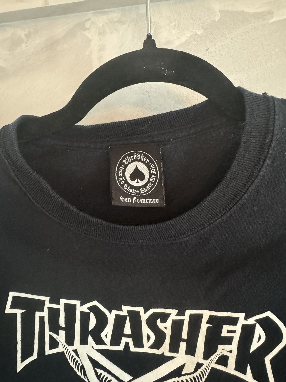 Thrasher × Vintage Thrasher Skateboard Black T-Shirt White Logo Pentagon Size US XS / EU 42 / 0 - 2 Thumbnail