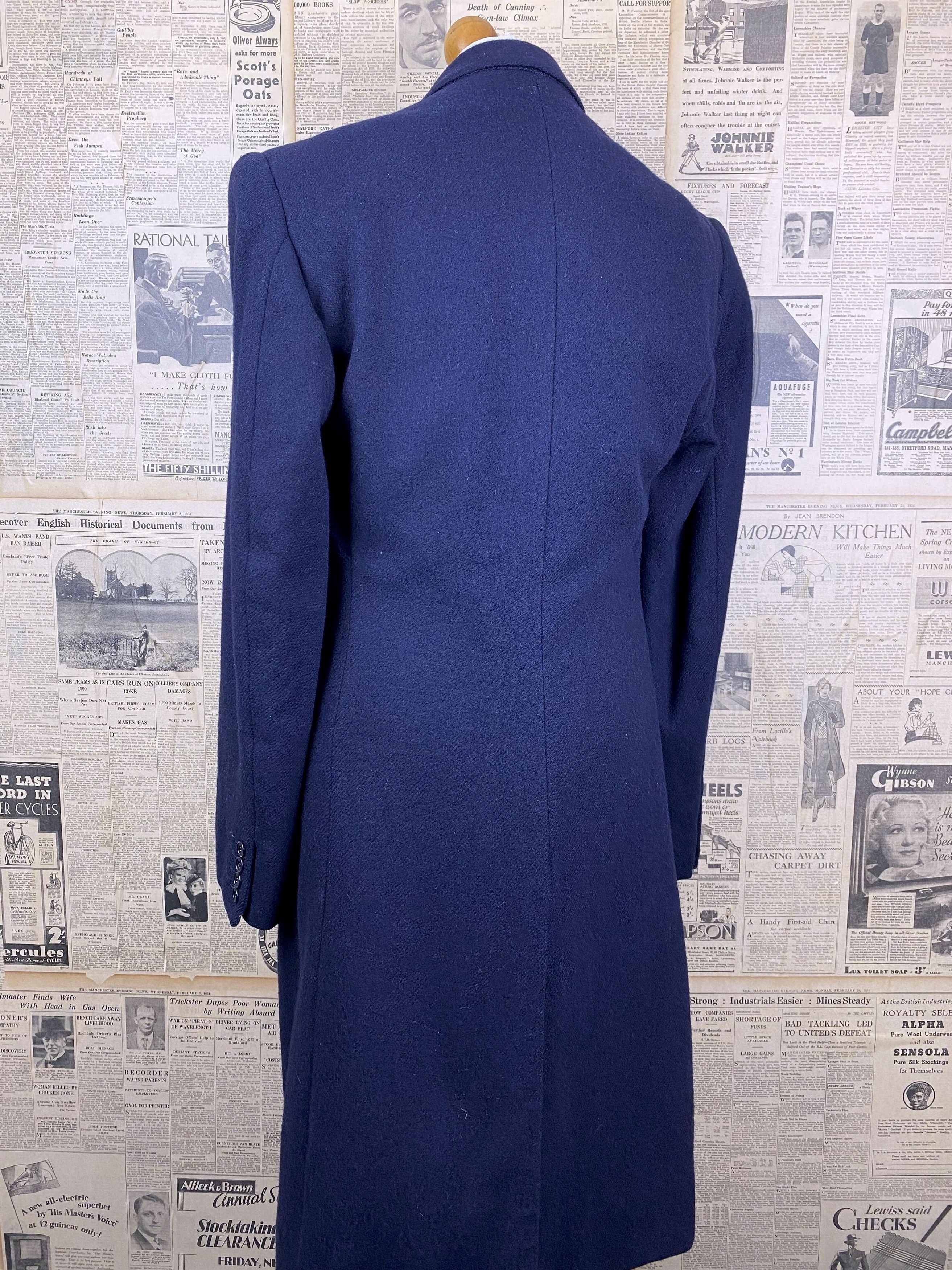 Vintage 1977 SAVILE ROW BESPOKE DOUBLE BREASTED CHESTERFIELD COAT Size US M / EU 48-50 / 2 - 2 Thumbnail