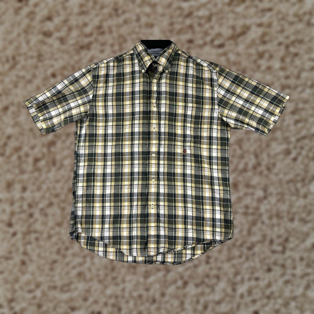Tommy Hilfiger Tommy Hilfiger Shirt Men Small Yellow Black Plaid Button-Up Short Sleeve Cotton Size US S / EU 44-46 / 1 - 1 Thumbnail