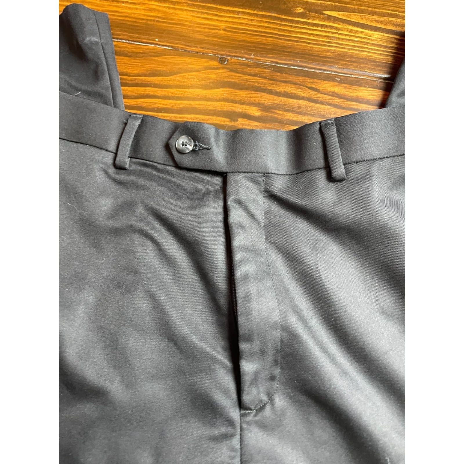 Croft & Barrow Croft & Barrow Dress Pants Men's 36X32 Black Silky Straight Cut Pockets Size US 36 / EU 52 - 5 Thumbnail