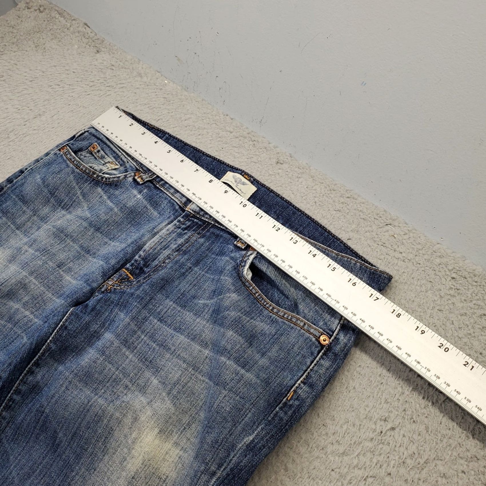 Denime Uncharted Territory Jeans Womens Size 31 Blue Denim Straight Leg 5-Pocket Stretch Regular Fit 32.25 Inseam Mens Womens Size 24" / US 00 / IT 34 - 3 Thumbnail