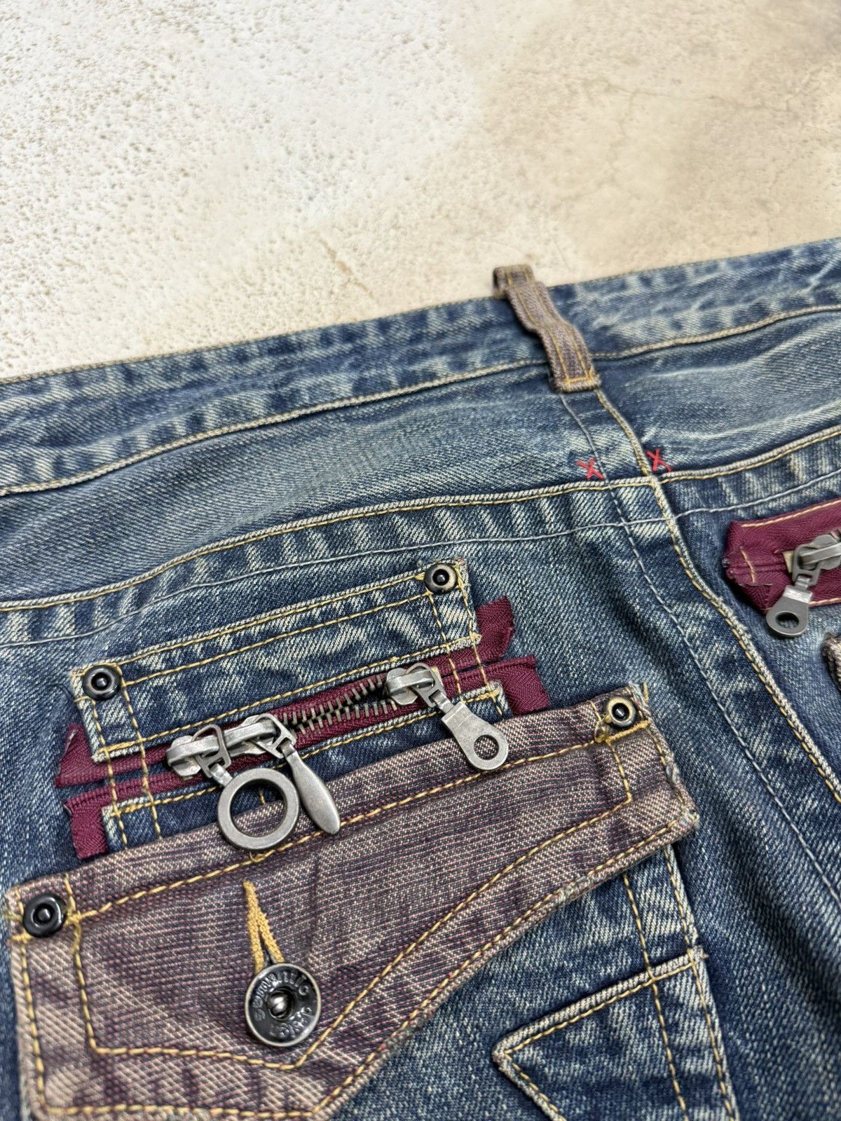 semanticdesign Semanticdesign Japanese Mudwash Studded Flare Denim Pants Size US 35 - 19 Thumbnail