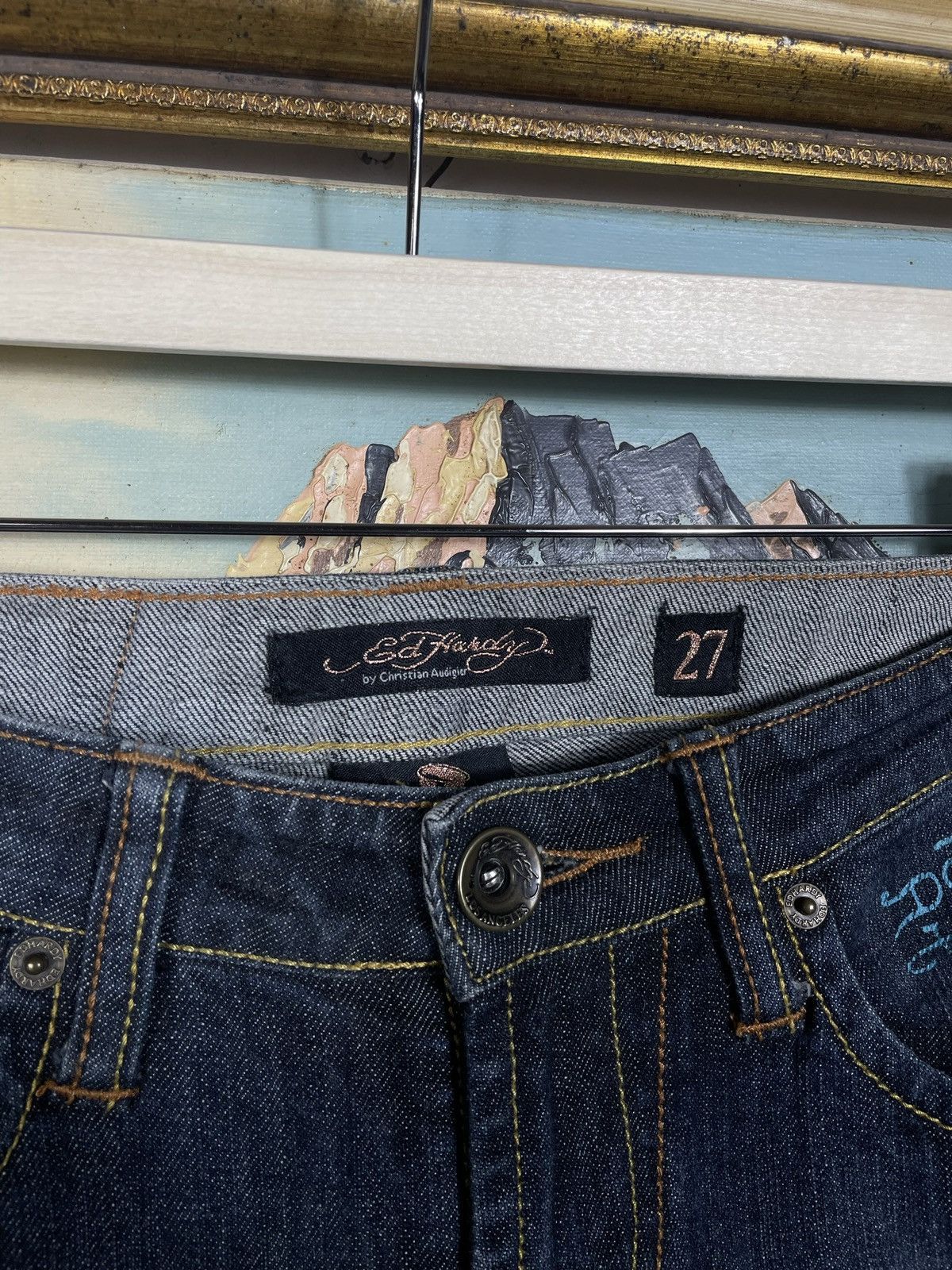 Ed Hardy × Vintage Ed Hardy Vintage Y2k Low Rise Denim Trousers Jeans Drip Swag Size 27" / US 4 / IT 40 - 11 Thumbnail
