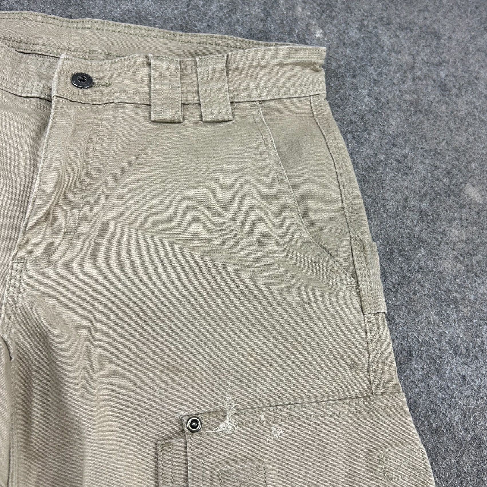 Vintage Duluth Pants Mens 32x30 Beige Slim Fit DFlex Fire Hose Canvas Stretch Cargo Straight Front Zip Pockets Logo Size US 32 / EU 48 - 4 Thumbnail