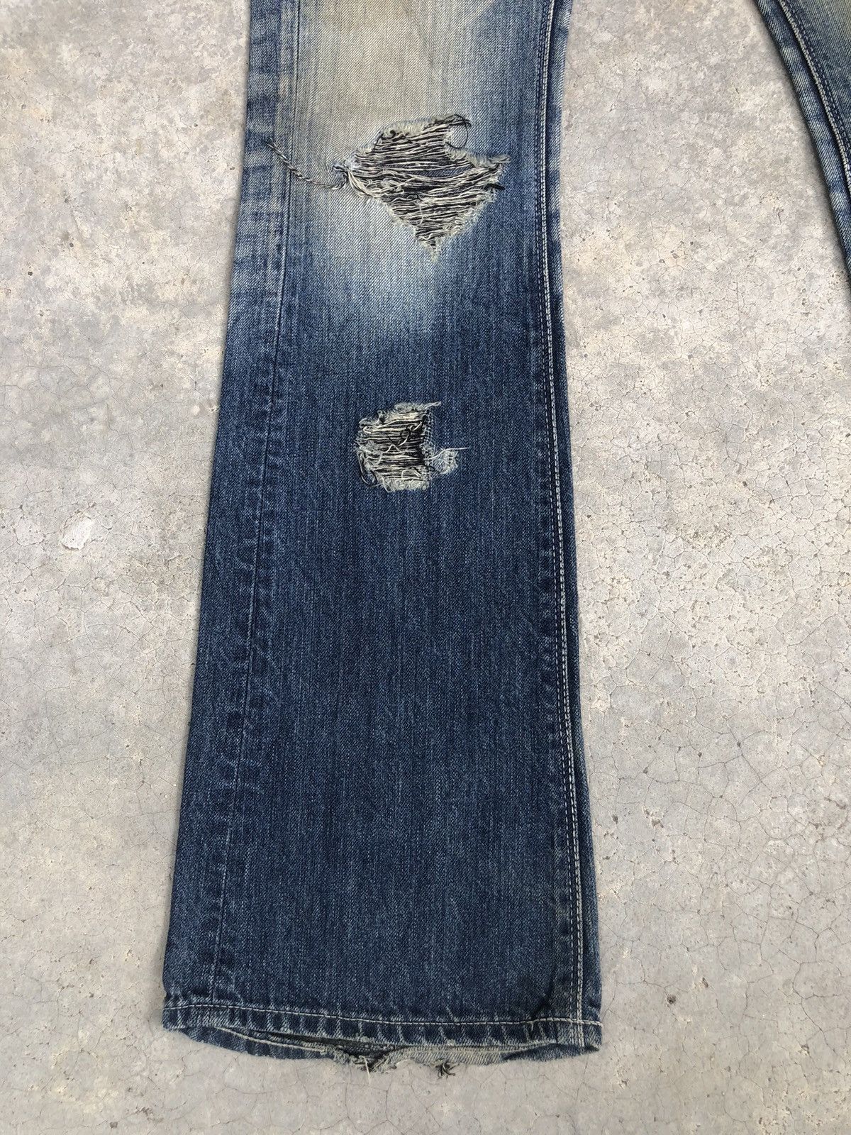 Japanese Murder License Flared Jeans Distressed Jeans