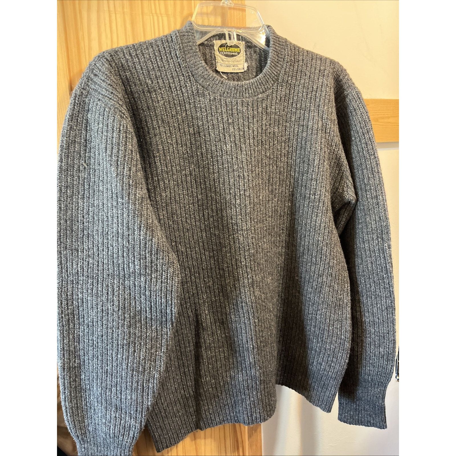 Other Welgrume Sportswear Women’s M Lambswool Orlon Sweater Gray Size M / US 6-8 / IT 42-44 - 6 Thumbnail