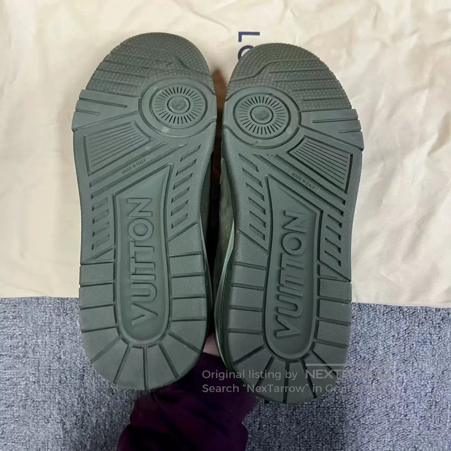 Louis Vuitton Louis Vuitton Green Round Toe Low-Top Sneakers. Size US 7 / EU 40 - 6 Thumbnail