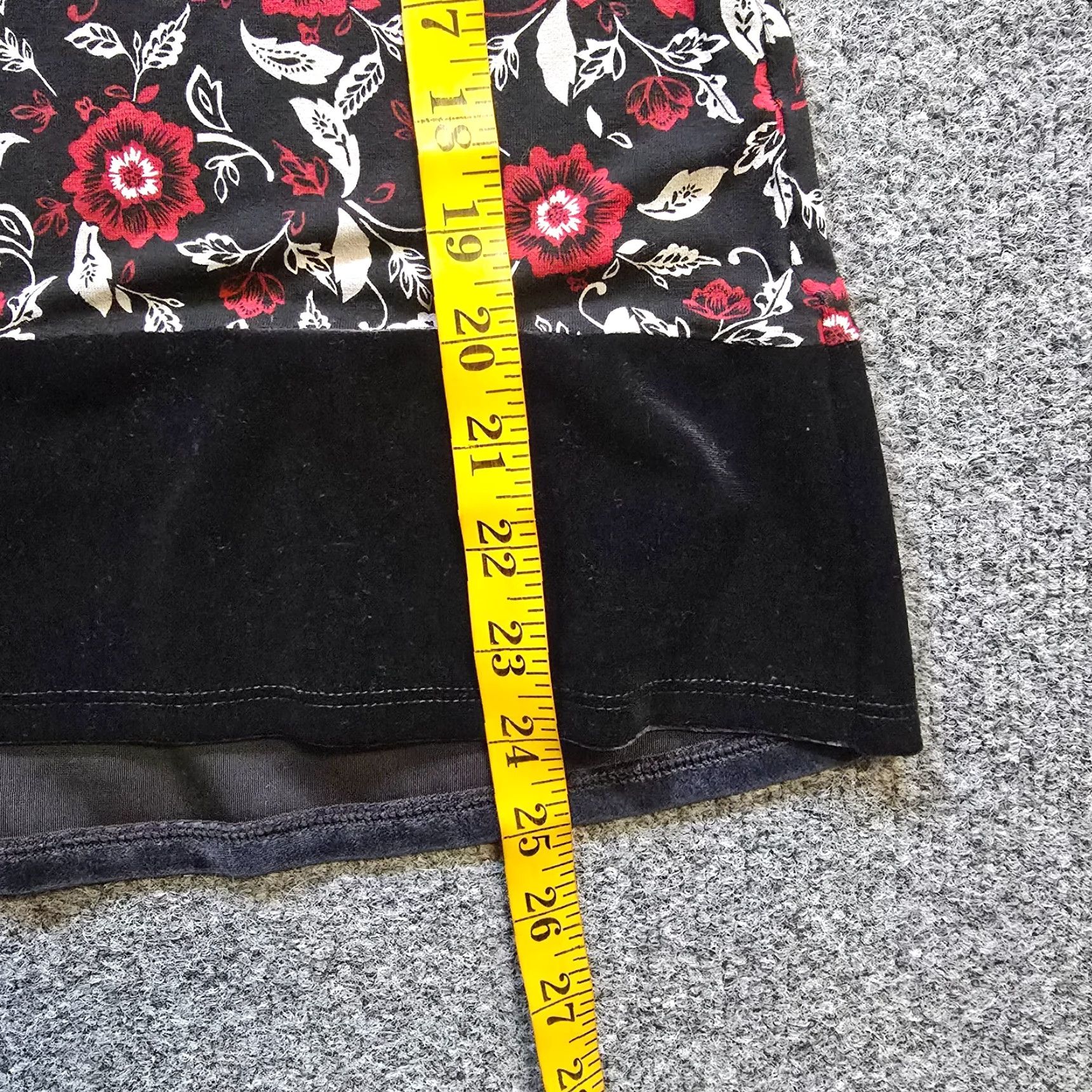 J. Jill J Jill Wearever Top Blouse Womens Small Red Floral Velour Trim Stretchy Causal Career Shirt Size S / US 4 / IT 40 - 6 Thumbnail