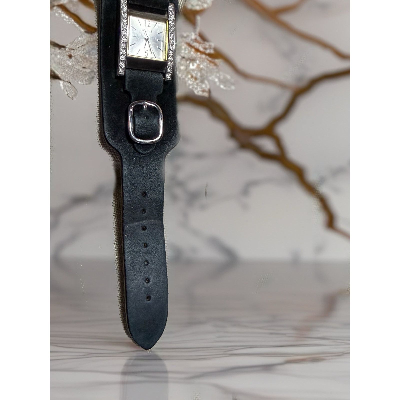 Guess GUESS Black Leather Wrap Watch G66222L Suede Strap Crystal Size ONE SIZE - 5 Thumbnail