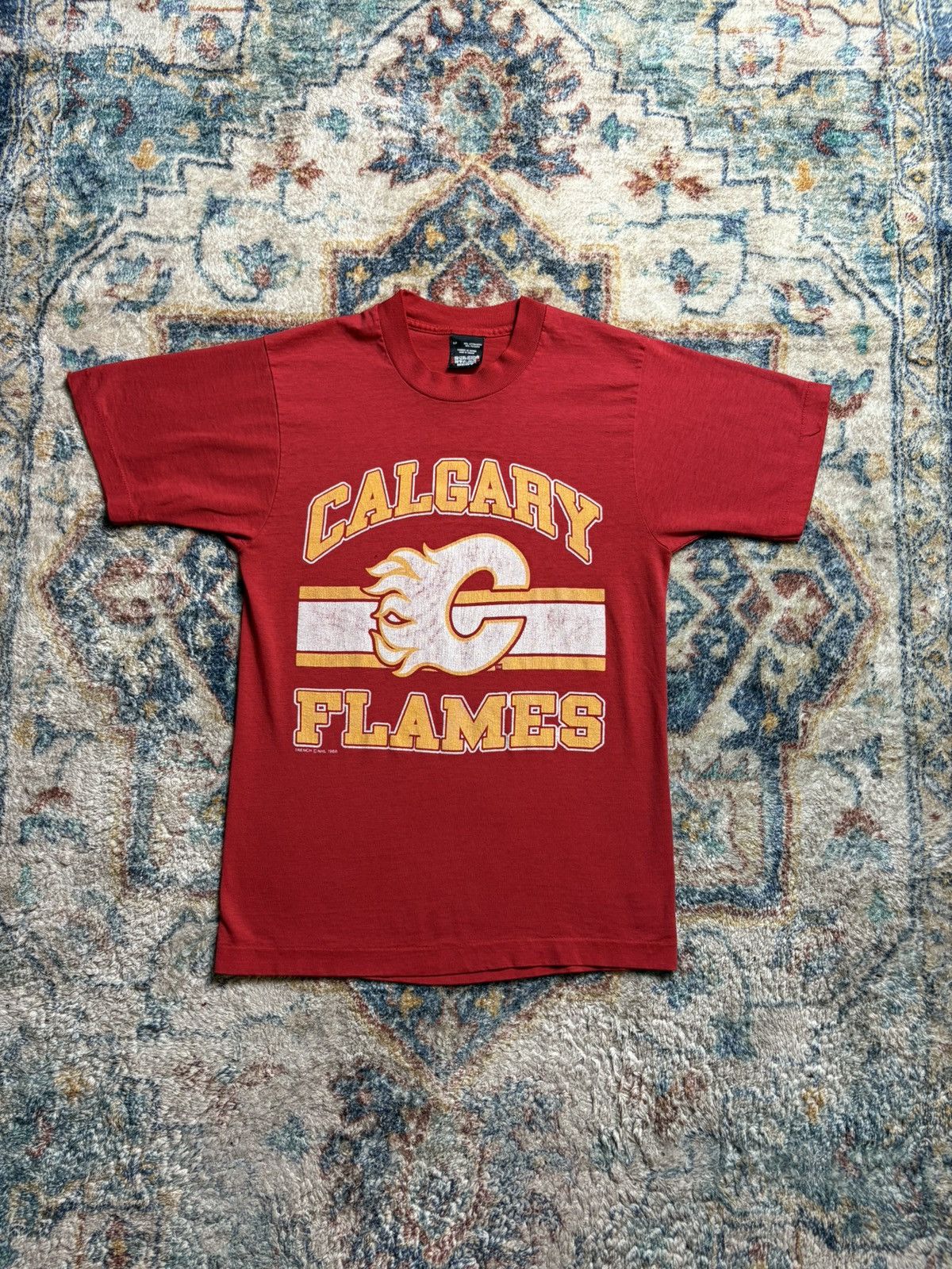 NHL Vintage 80s NHL Calgary Flames T-shirt Small Size US S / EU 44-46 / 1 - 1 Thumbnail