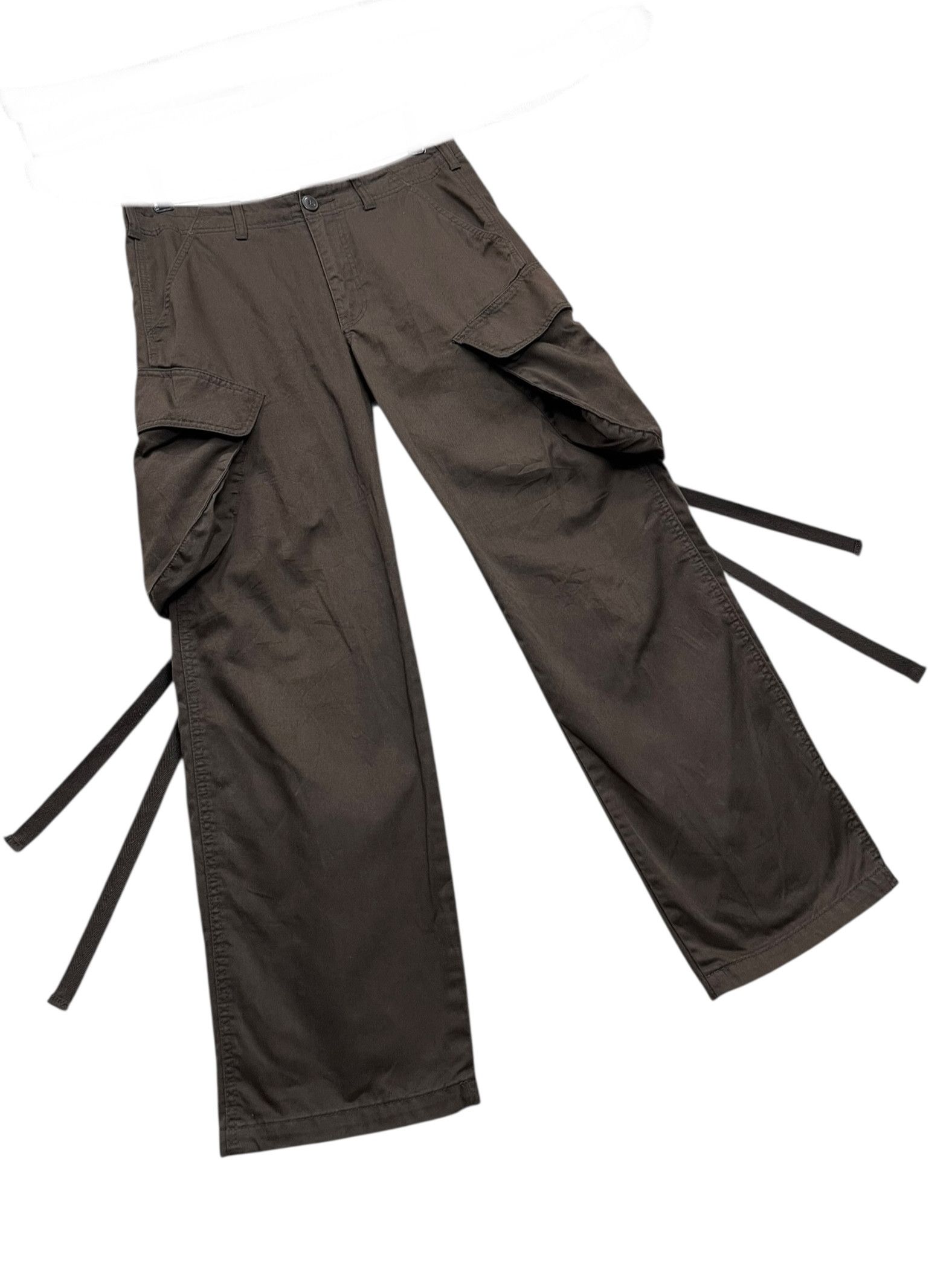 Japanese Brand 🔥Vintage Baggy Bondage Big Slanted Pocket Cargo Pants GOA Size US 31 - 5 Thumbnail