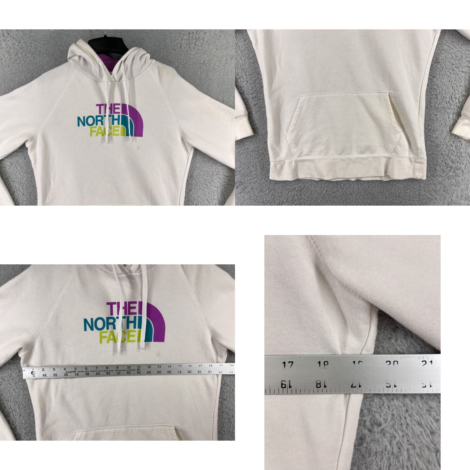 The North Face The North Face Sweater Womens Large White Purple Pullover Hoodie Jersey Cotton Size L / US 10 / IT 46 - 8 Thumbnail