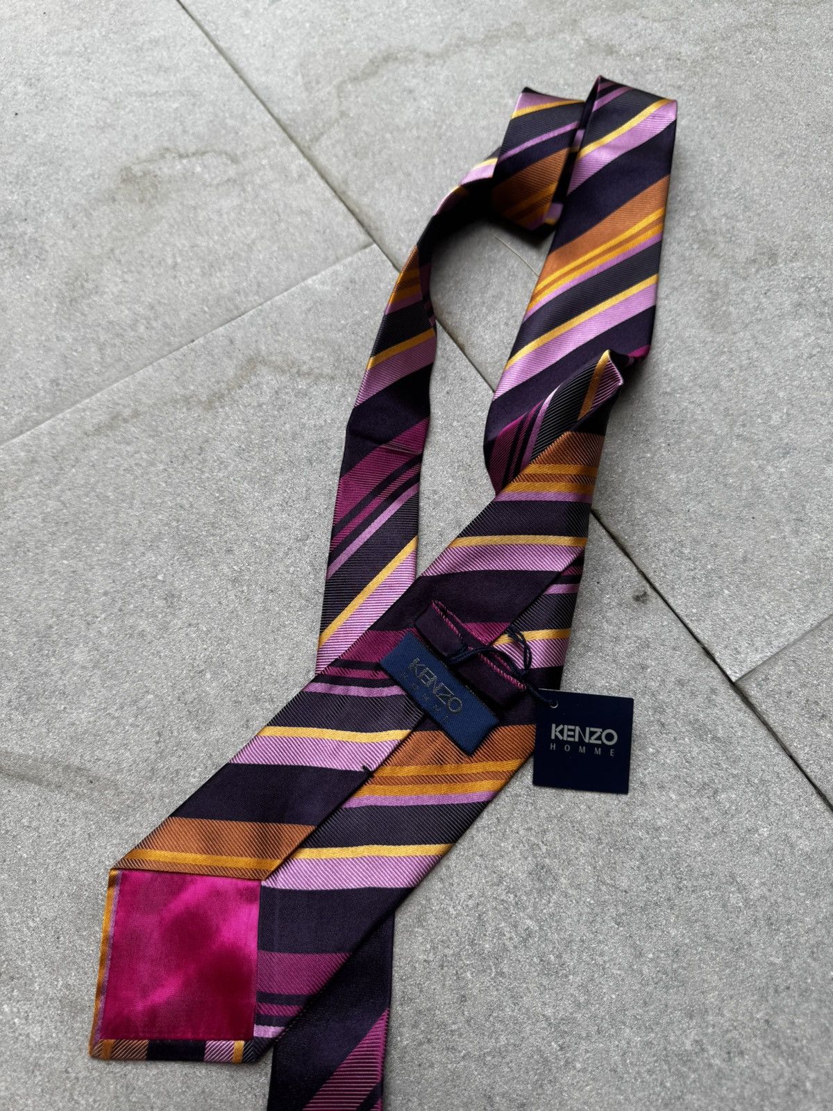Kenzo Kenzo Striped Silk Tie Size ONE SIZE - 1 Thumbnail