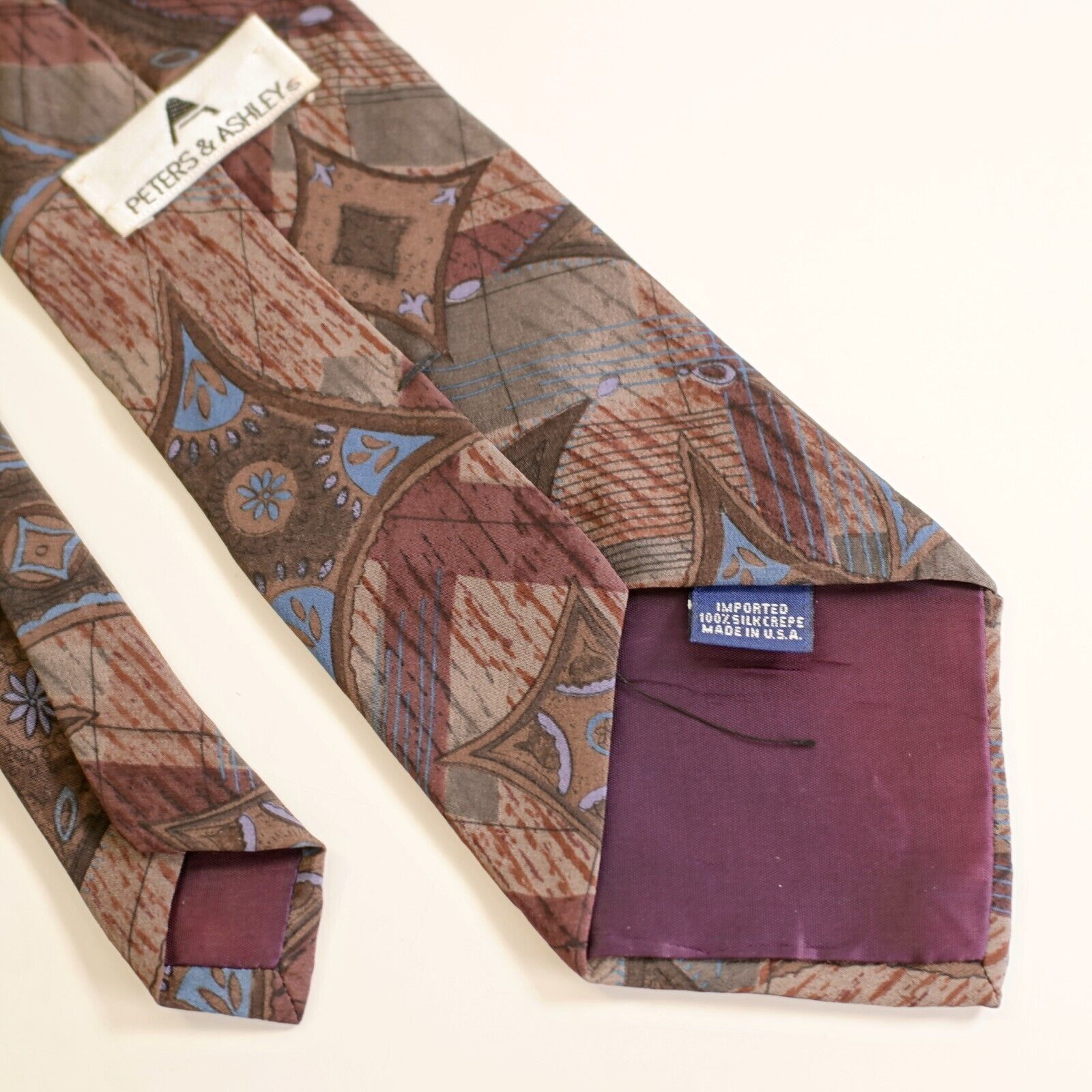 Designer Peters & Ashley Abstract Floral Green Maroon Beige Short Wid Size ONE SIZE - 6 Thumbnail
