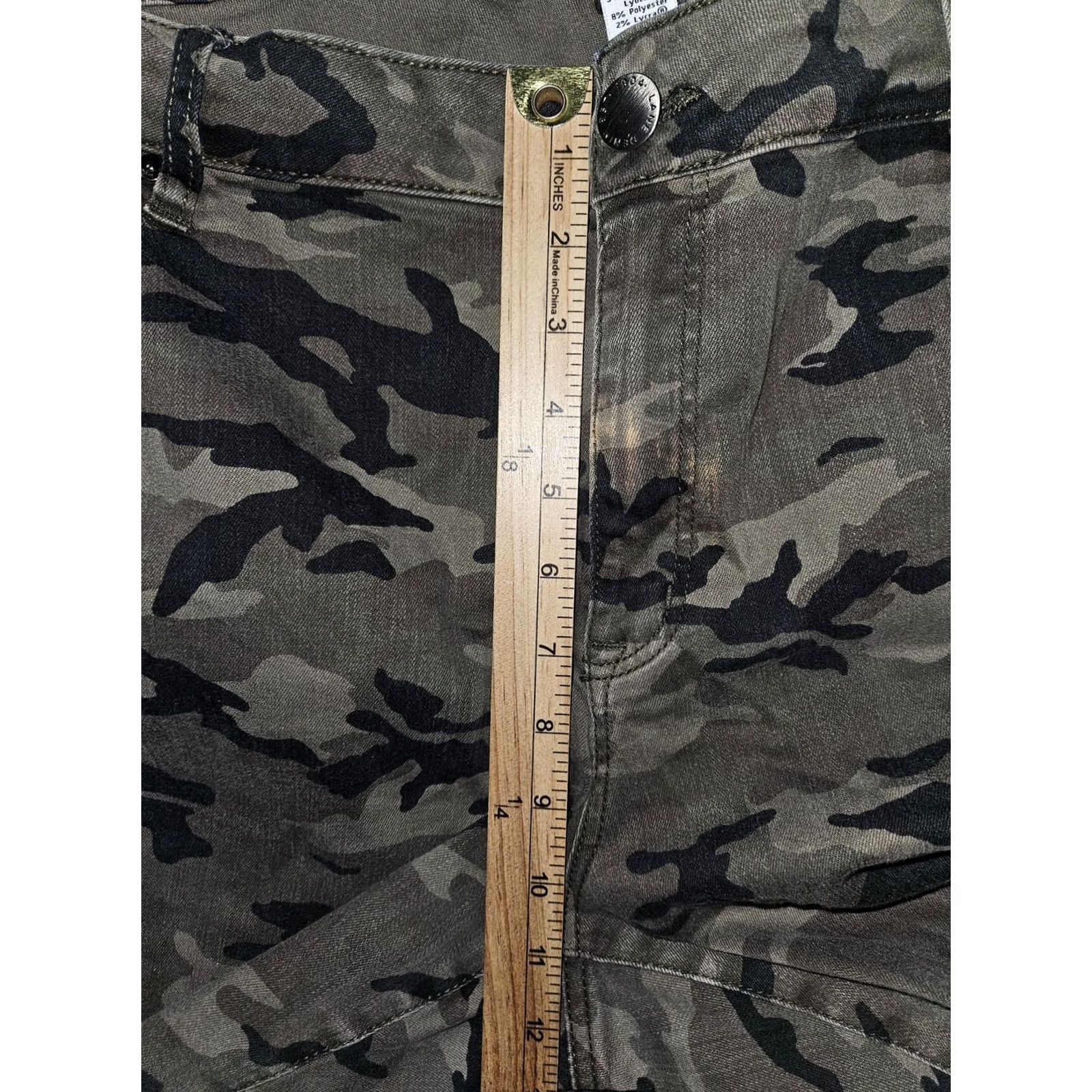 Vintage Lane Bryant Jeans Womens 22 Green Camo High Rise Skinny Distressed Stretch Denim Slim Fit Plus Size 27in Inseam Size 40" / US 18 - 4 Thumbnail