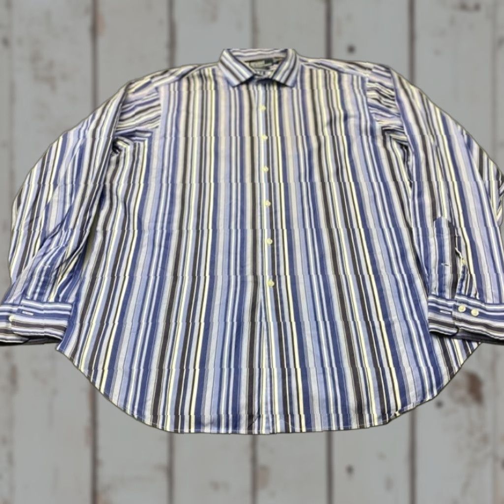 Polo Ralph Lauren Polo Ralph Lauren Shirt Mens XL Blue White Stripe Classic Fit Button Up Size US XL / EU 56 / 4 - 1 Thumbnail