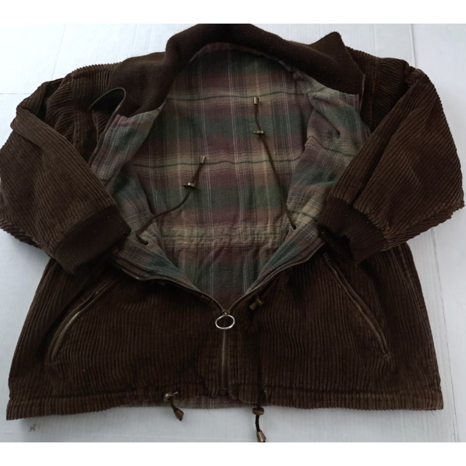 Vintage VINTAGE Corduroy Plaid Lined Brown Full Zip Jacket 2XL Parka Jacket Cotton Corduroy Unisex Adults Winter Fall Size US XXL / EU 58 / 5 - 4 Thumbnail