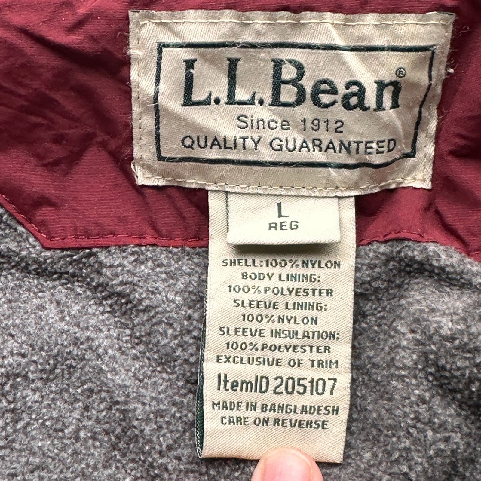 L.L. Bean LL Bean Warm Up Fleece Lined Jacket Mens Large Red Size US L / EU 52-54 / 3 - 2 Thumbnail