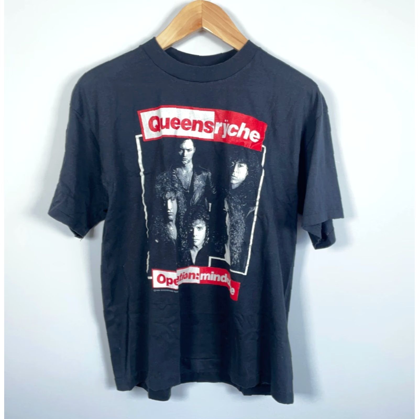Vintage VINTAGE Queensryche Operation Mindcrime T-Shirt Brockum Mens XL Black Front Back Prints 80s Rock Retro Size US M / EU 48-50 / 2 - 2 Thumbnail