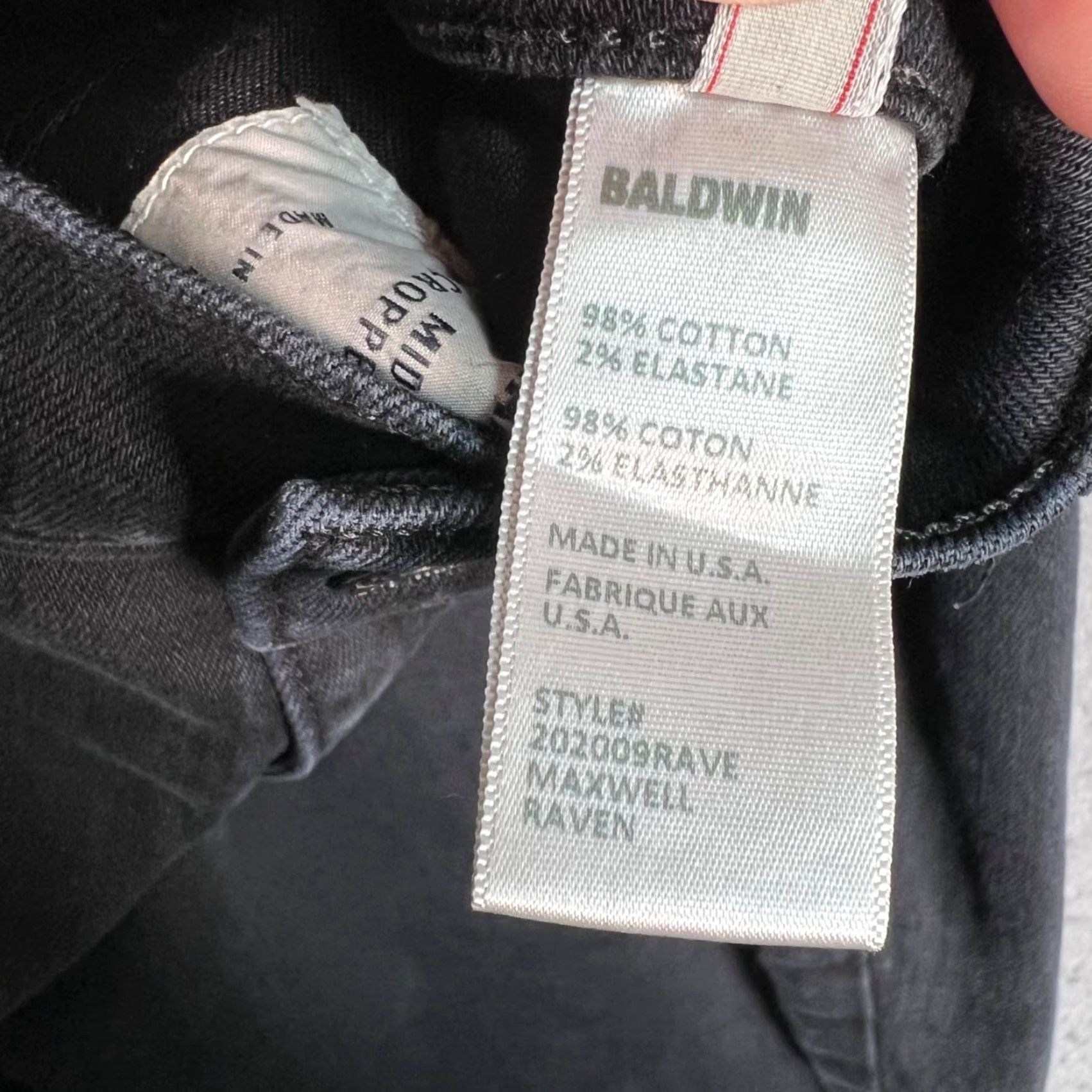 Vintage Baldwin Maxwell Jeans Womens 30 Mid Rise Cropped Flare Black Made In USA Size 30" / US 8 / IT 44 - 6 Thumbnail