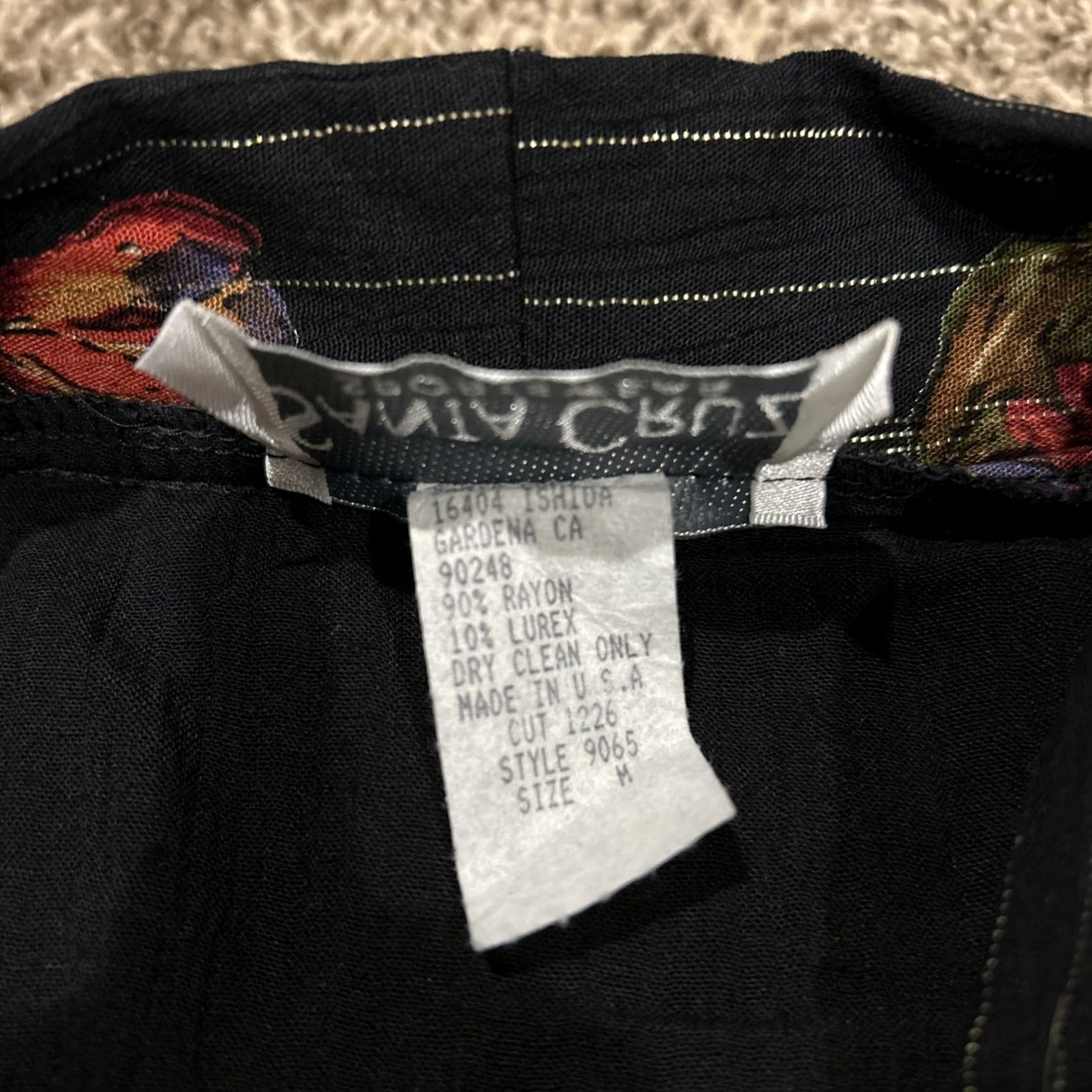 Vintage Santa Cruz Cardigan Women 3/4 Sleeve Button Front Size M Black Size M / US 6-8 / IT 42-44 - 2 Thumbnail