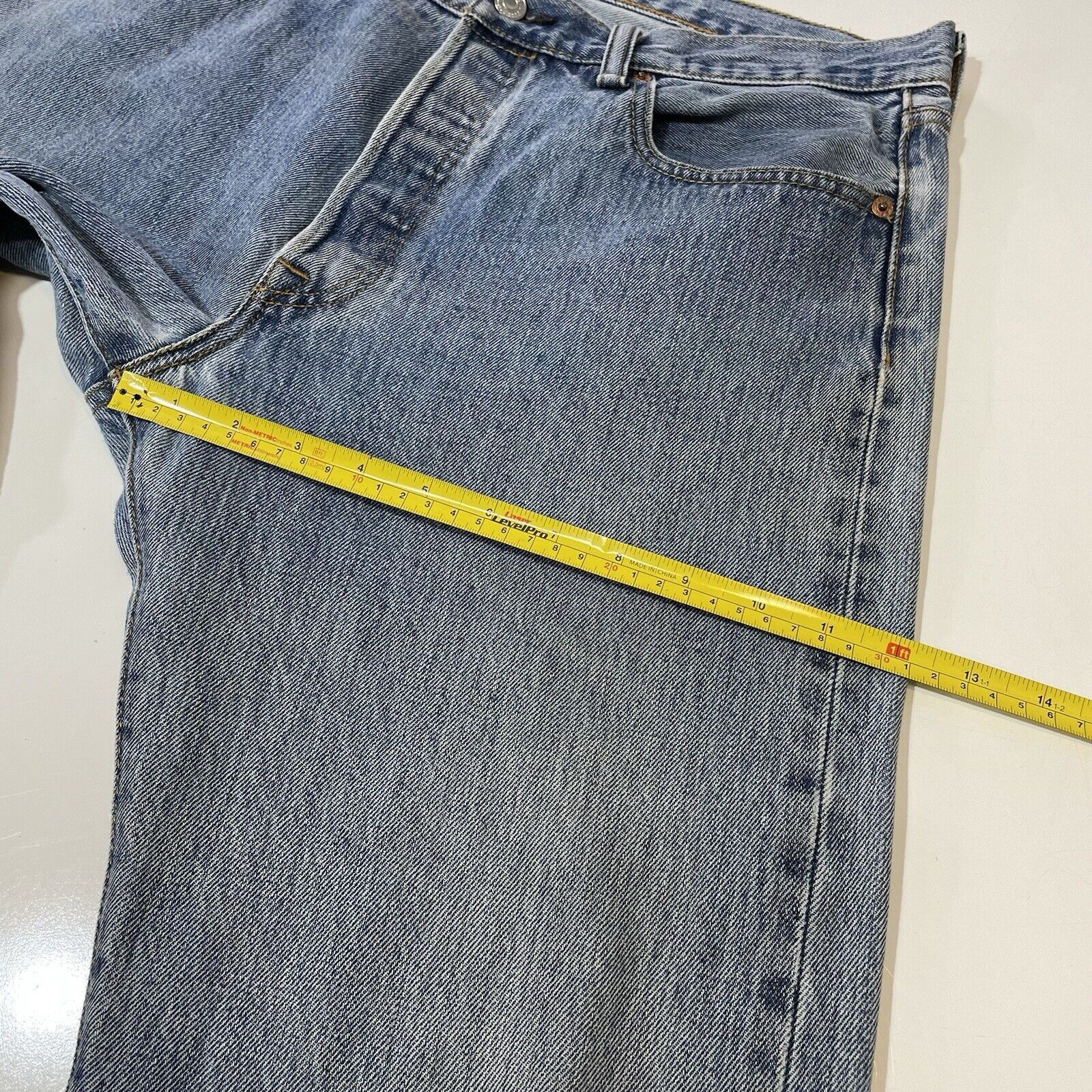 Levi's Levis 501 Jeans Mens 34 Blue Light Wash Straight Button Fly Size US 34 / EU 50 - 8 Thumbnail