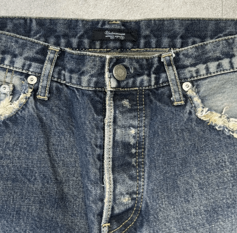 Jun Takahashi Undercover Blue Denim JEANS Size US 34 / EU 50 - 4 Thumbnail