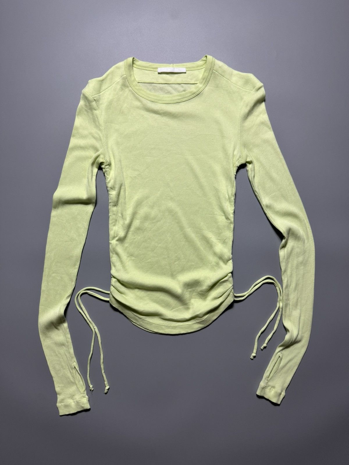 Helmut Lang Helmut Lang - Rib Shoulder Cut Out Ruched Side tie tops Size XS / US 0-2 / IT 36-38 - 3 Thumbnail