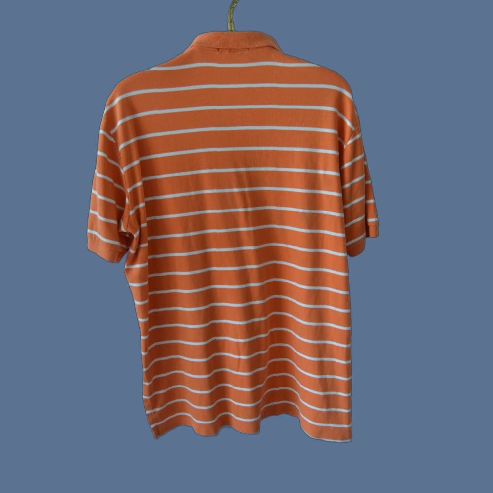 Polo Ralph Lauren VTG Polo Ralph Lauren Polo Shirt Mens XL Orange Stripe 100% Cotton Short Sleeve Classic Pony Logo Embroidered All Seasons Golf Rugby Walking Vintage Size US XL / EU 56 / 4 - 1 Thumbnail
