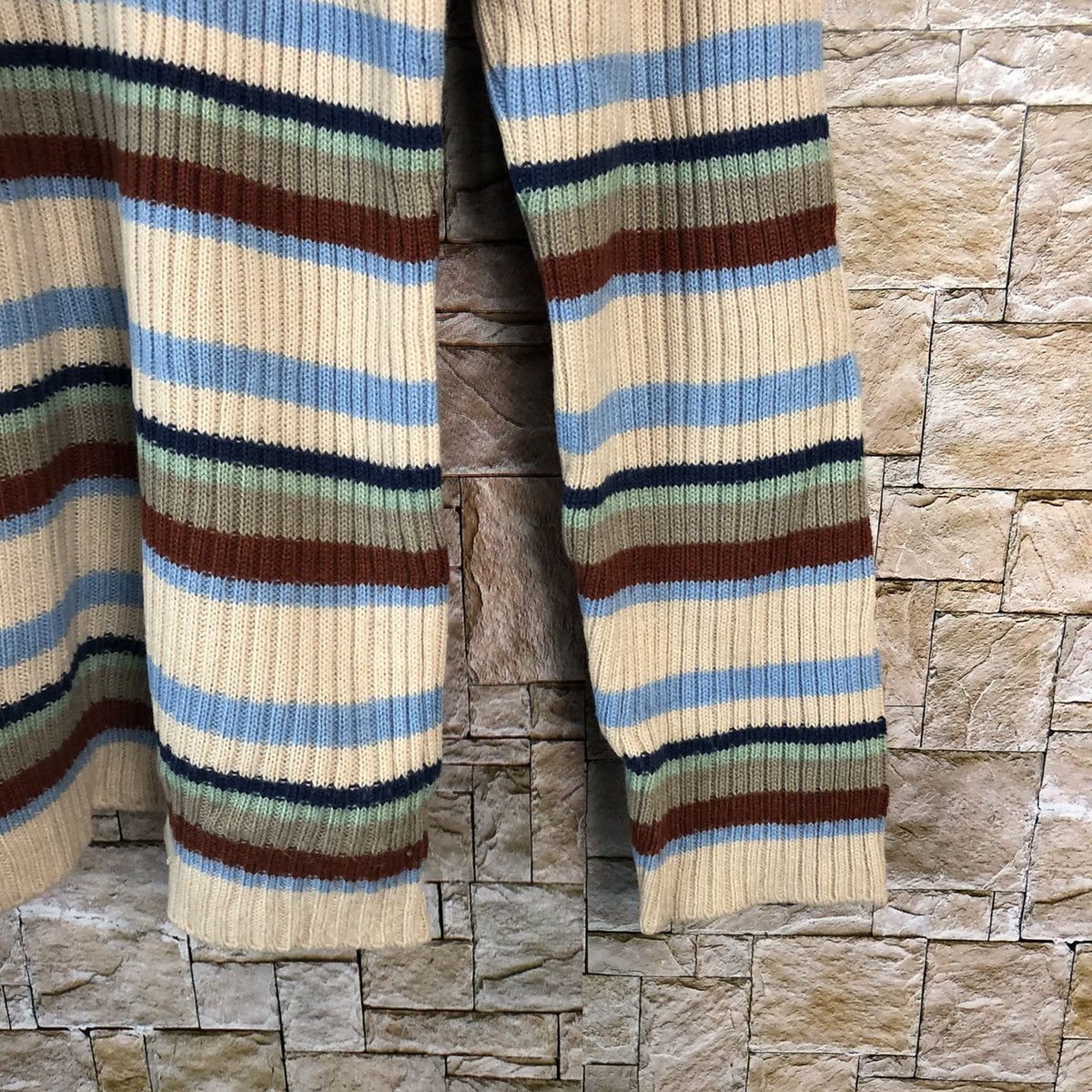 Homespun Knitwear Jeancox Stripe Brown Knitwear #A683 Size M / US 6-8 / IT 42-44 - 8 Thumbnail