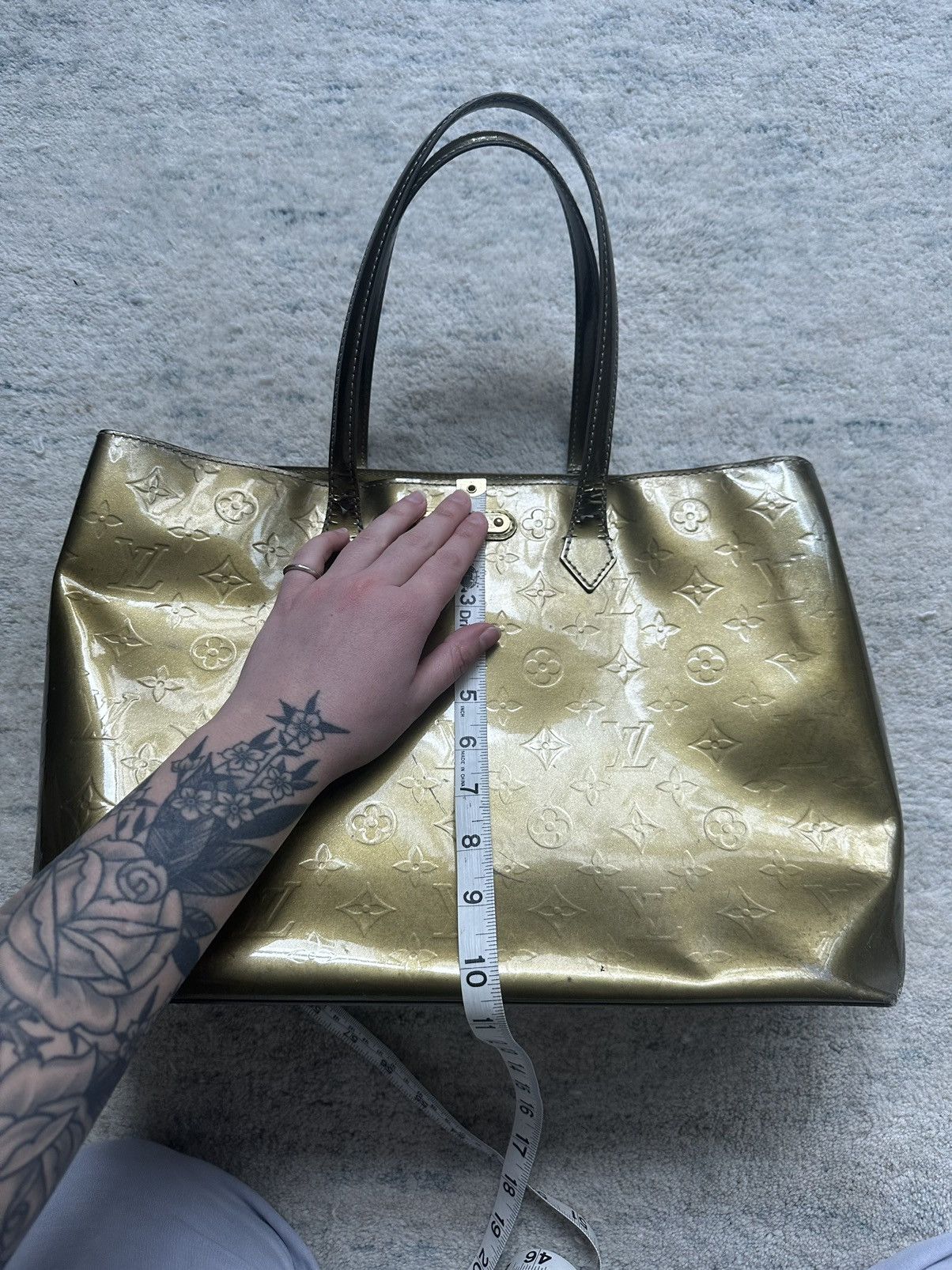 Vintage Louis Vuitton Monogram Vernis Wilshire GM Tote MM Khaki Size ONE SIZE - 10 Thumbnail
