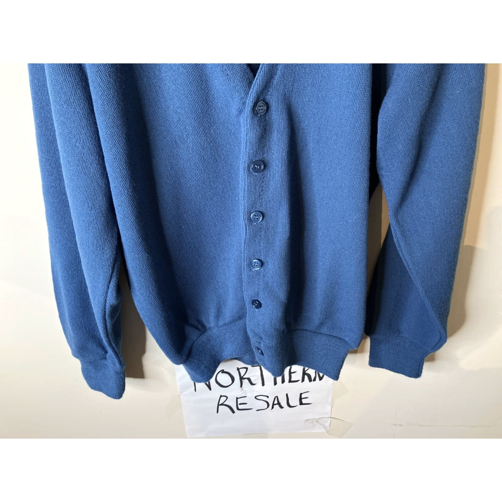 VINTAGE Kings Road Sears Cardigan Sweater Acrylic Mens L 1970s