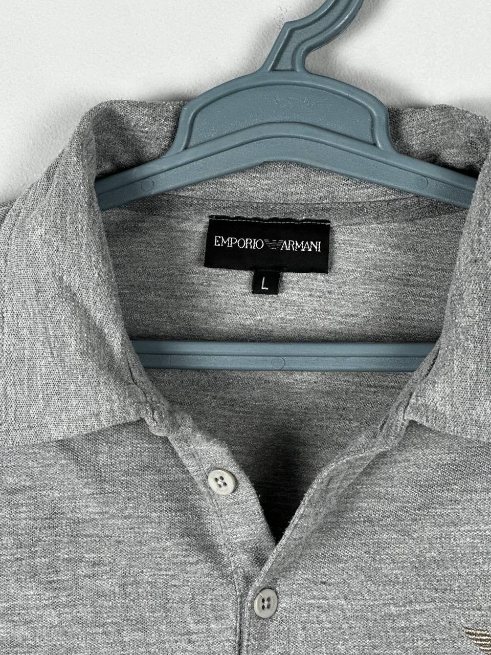 Emporio Armani Emporio Armani Vintage Grey Luxury Long Sleeve Polo Size US L / EU 52-54 / 3 - 5 Thumbnail