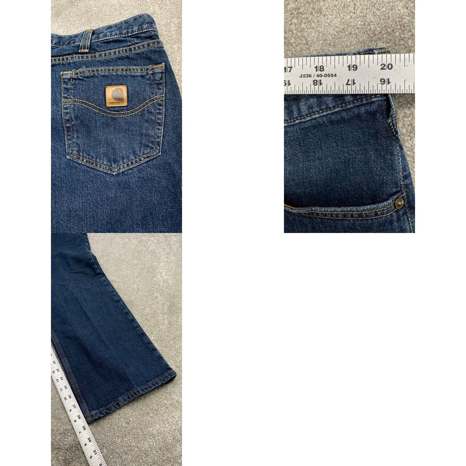 Carhartt VINTAGE Carhartt Jeans Men’s 40x30 Blue Denim Relaxed Fit Wide-Leg Cotton 5672 40x30 Mens Jeans Blue Denim Wide-Leg Relaxed Fit Cotton Size US 40 / EU 56 - 8 Thumbnail