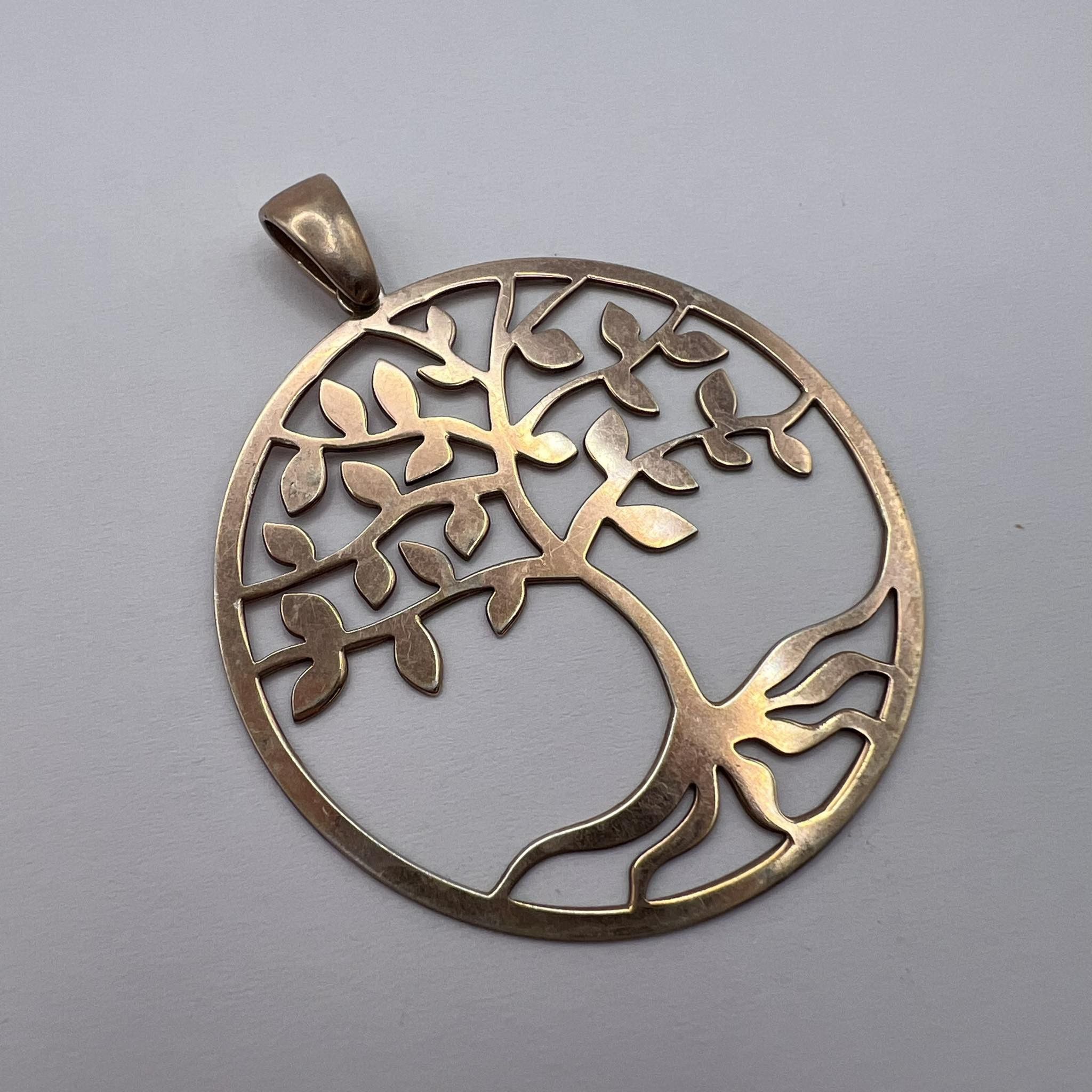 Vintage Jewelry Pendant Tree Gilt Sterling Silver 925
