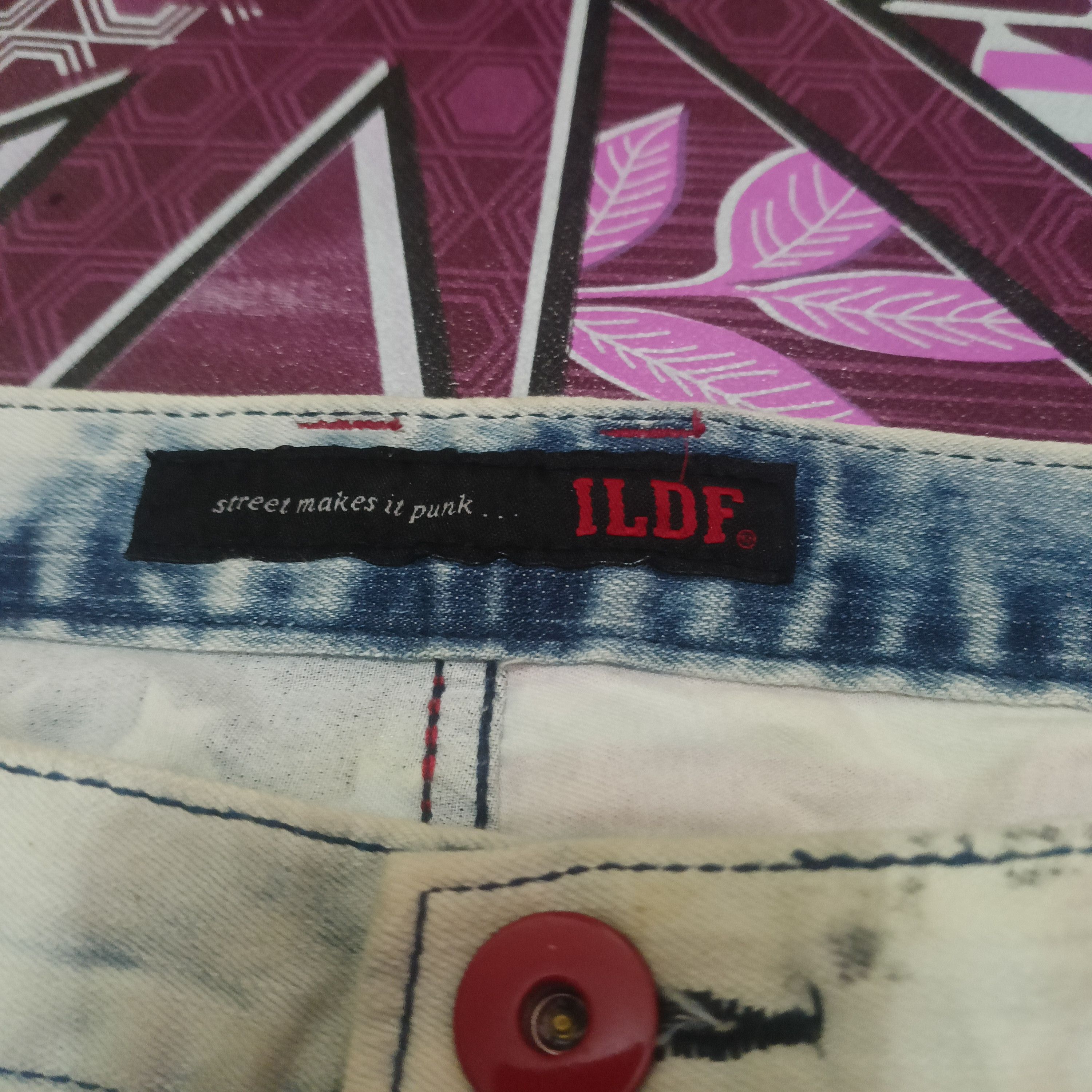 14th Addiction × If Six Was Nine × Japanese Brand ILDF street makes it punk Acid wash jeans USA flag Size US 33 - 4 Thumbnail