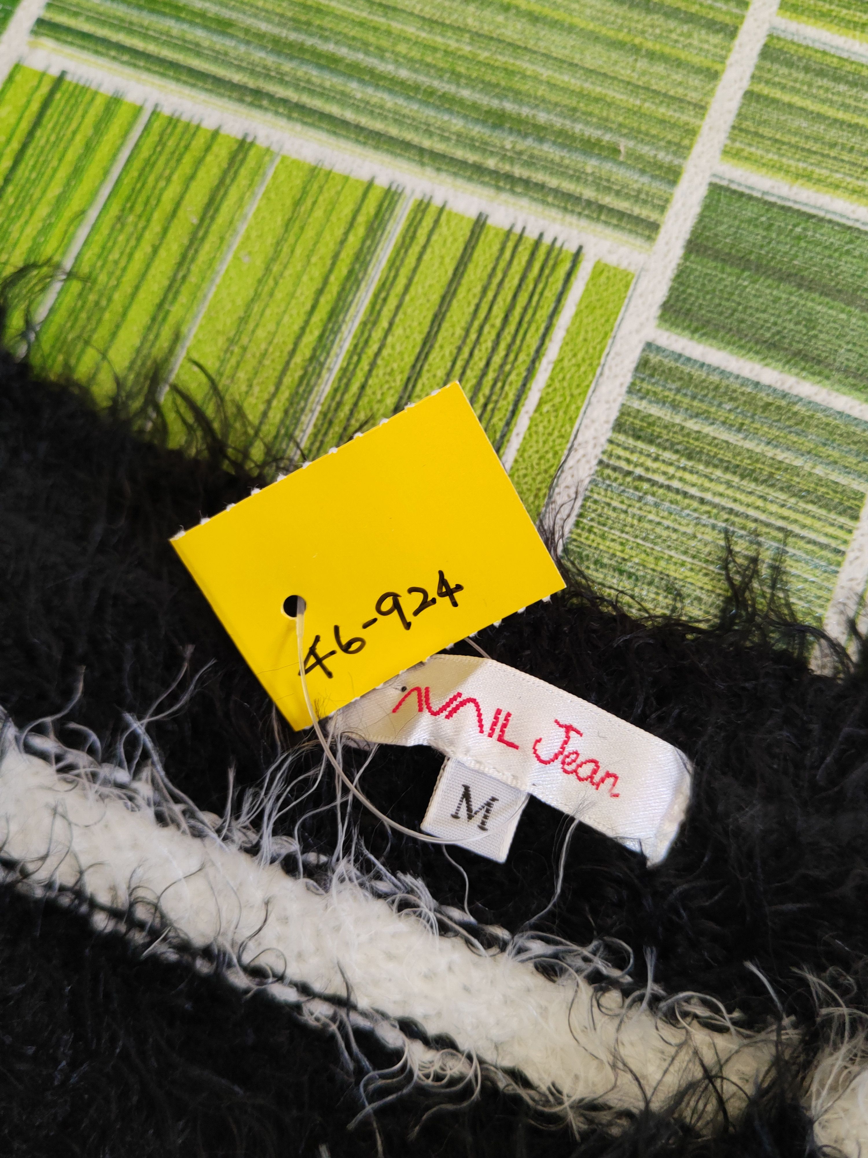 Japanese Brand DL Avail Jean Black White Fur Mohair Knitwear #46-924 Size M / US 6-8 / IT 42-44 - 13 Thumbnail