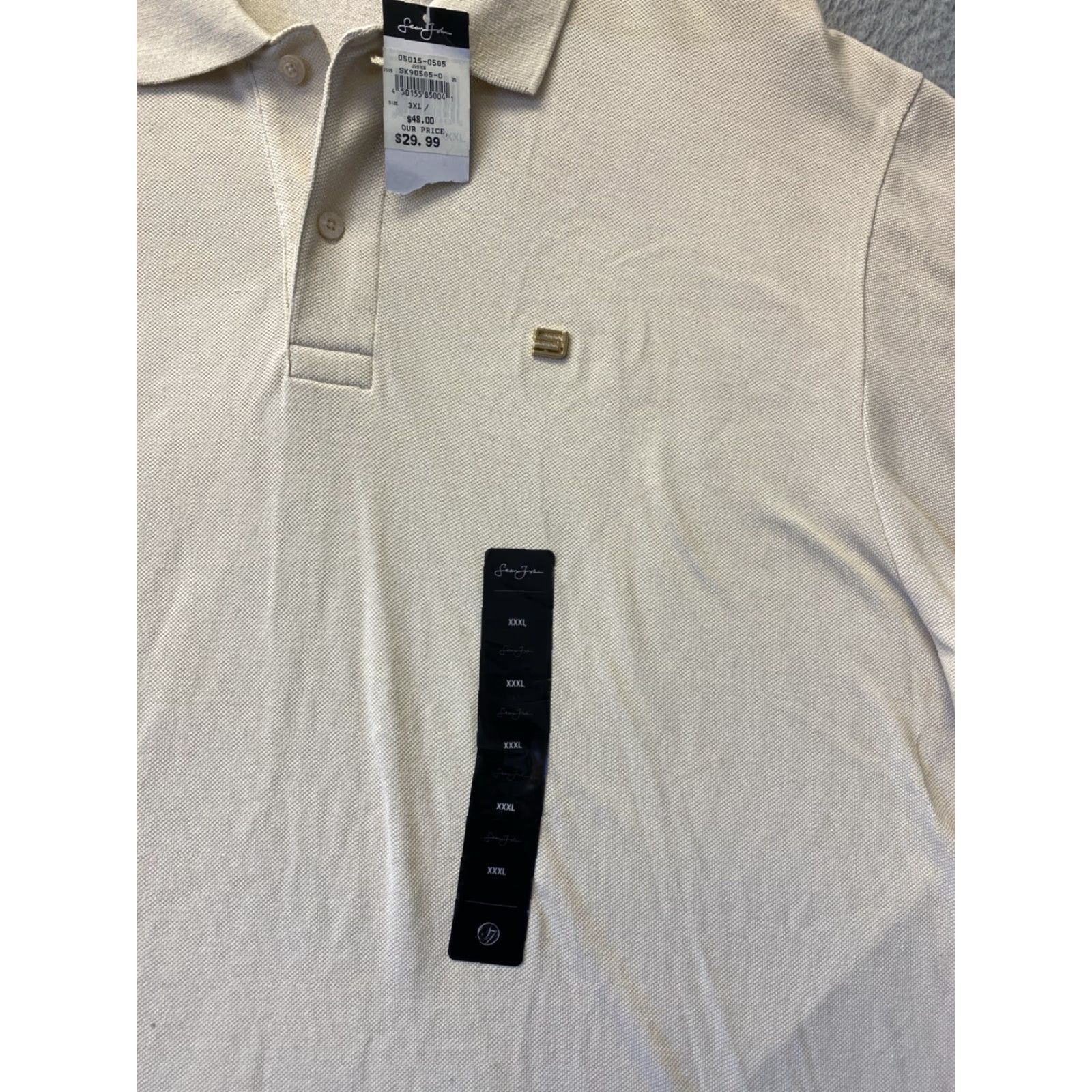 Sean John VINTAGE Sean John Polo Shirt XXXL Tan Striped Cotton Golf Summer Mens Size US XXL / EU 58 / 5 - 2 Thumbnail