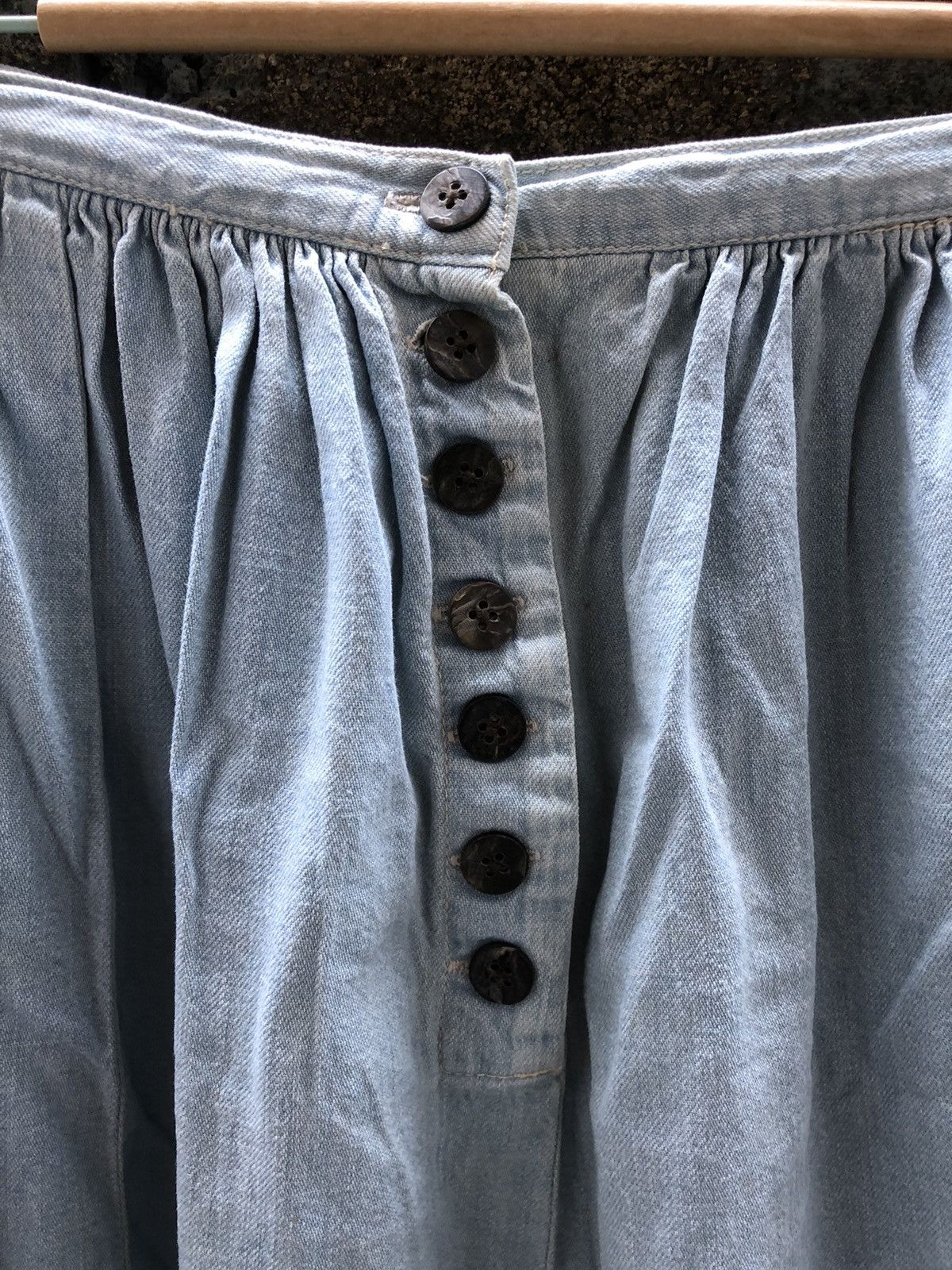 Japanese Brand 💥RARE💥Vintage KAPITAL Wash Denim Maxi Skirts Size 26" / US 2 / IT 38 - 3 Thumbnail