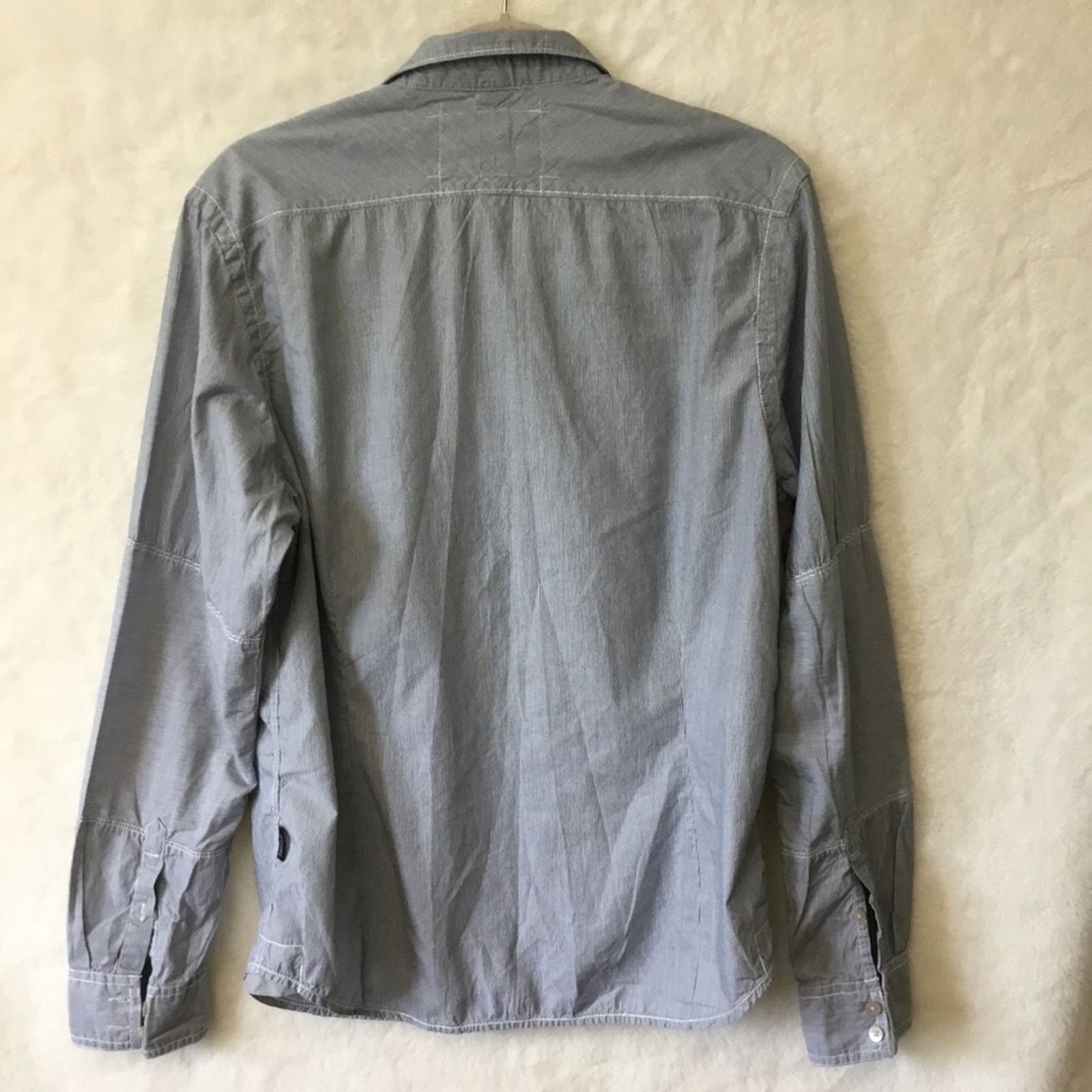 DKNY DKNY Jeans Blue Striped Button-Up Shirt Size M / US 6-8 / IT 42-44 - 8 Thumbnail