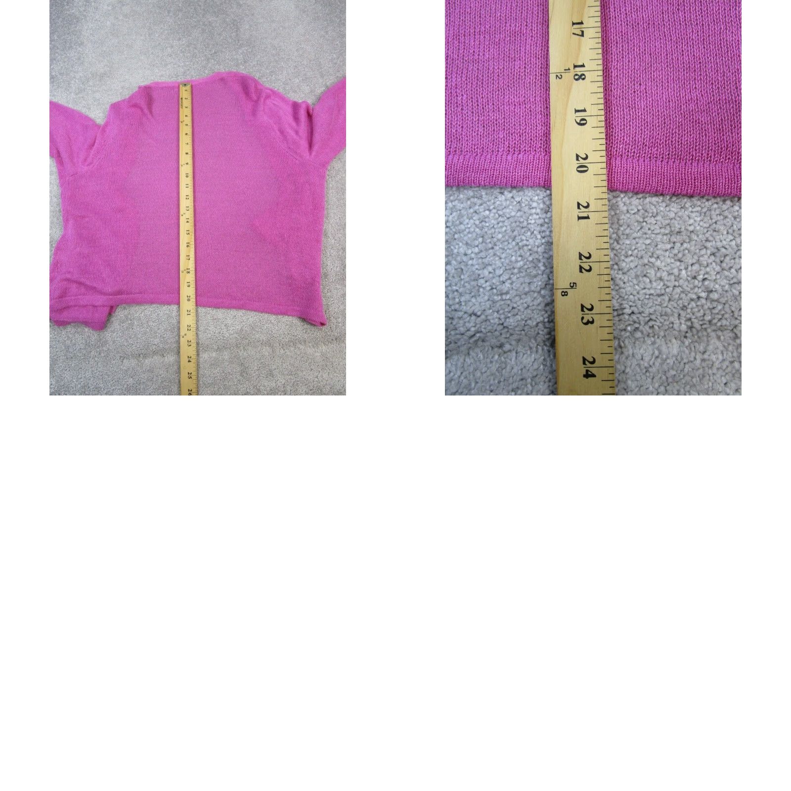 J. Jill VINTAGE J.Jill Open-Knit Sweater Cardigan Womens Large Petite Pink V-Neck Long Sleeve Size L / US 10 / IT 46 - 8 Thumbnail